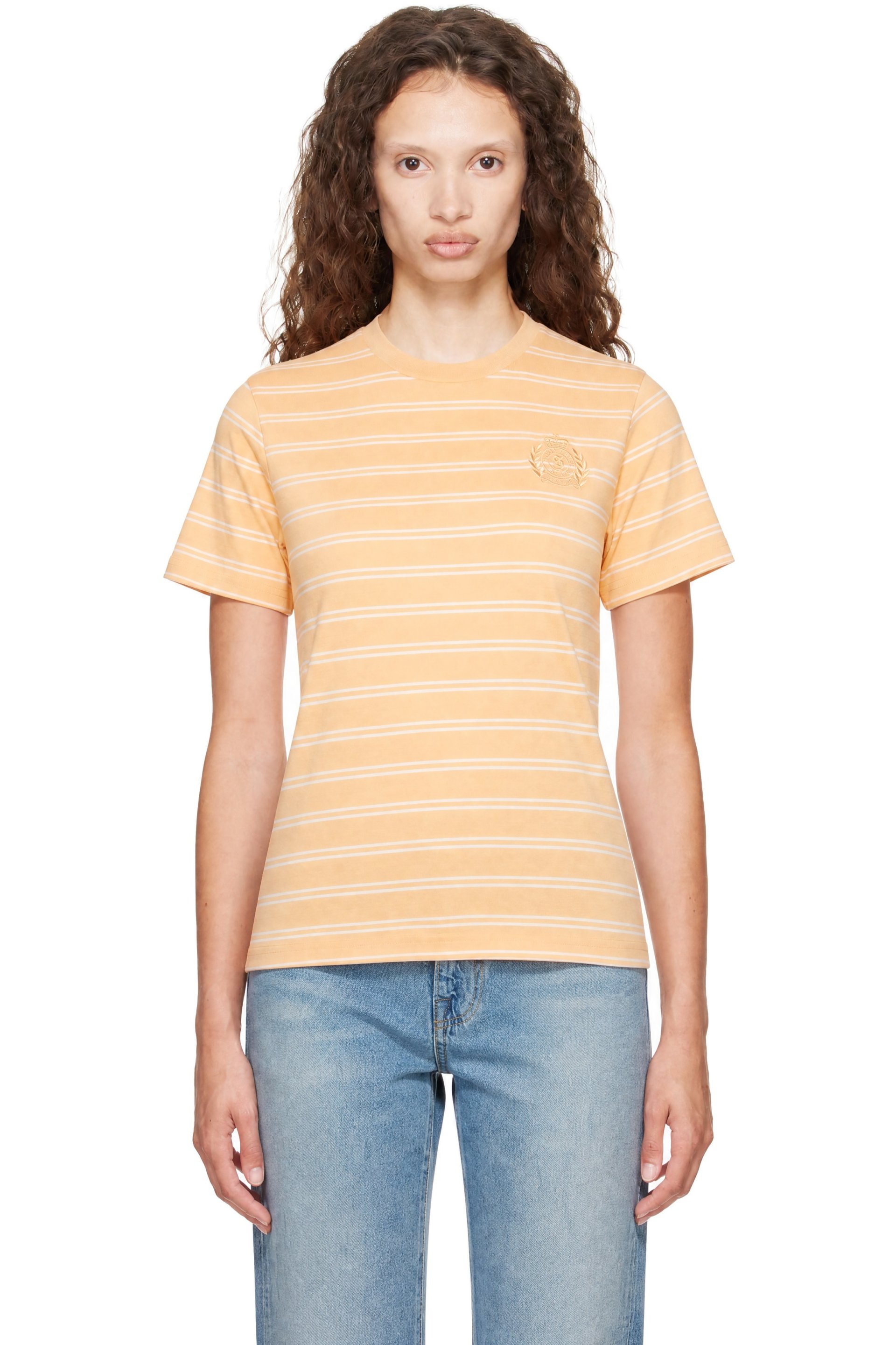 Sporty & Rich - 橙色 NY Crest T 恤