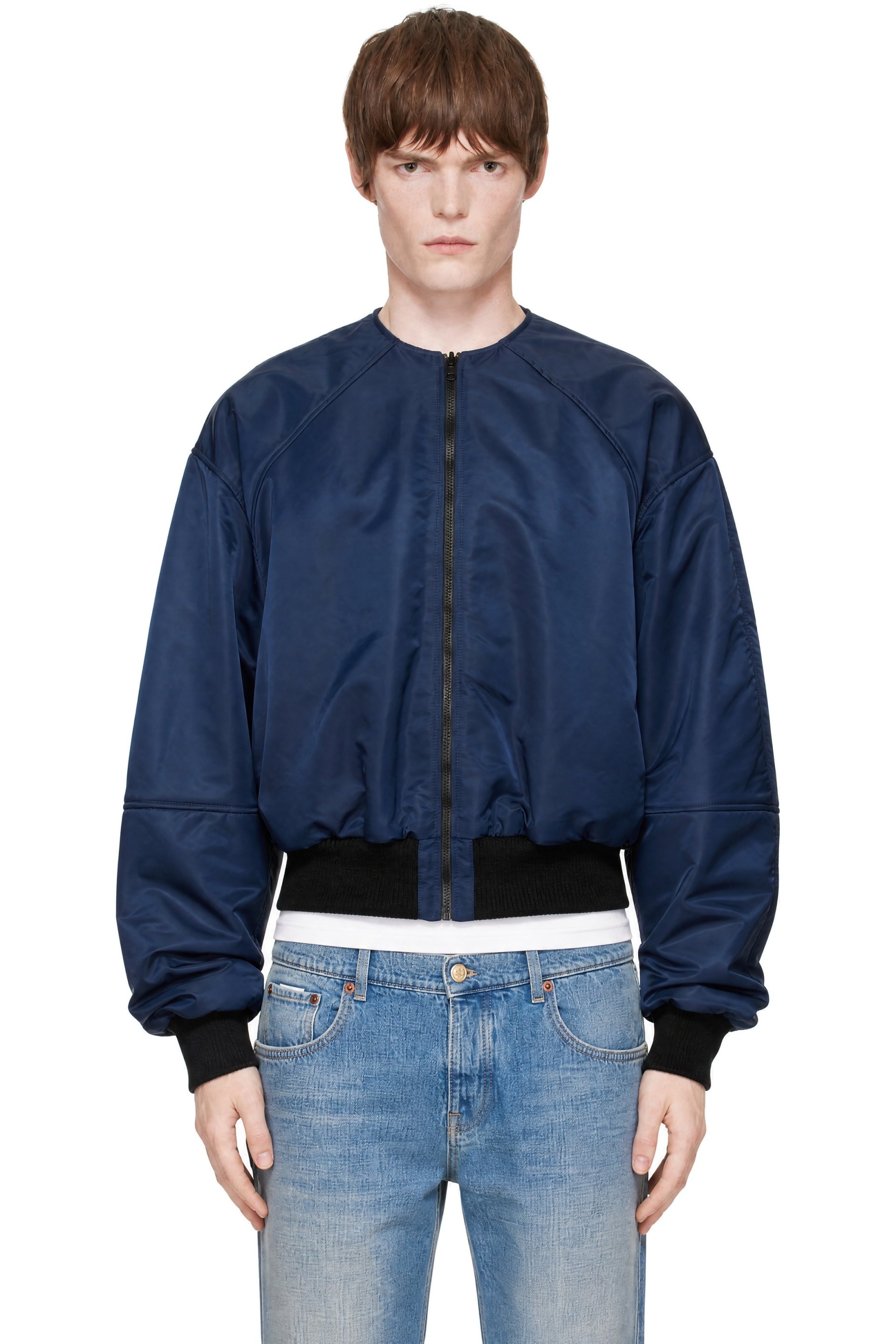 HYACYN - Blouson Laminim bleu marine