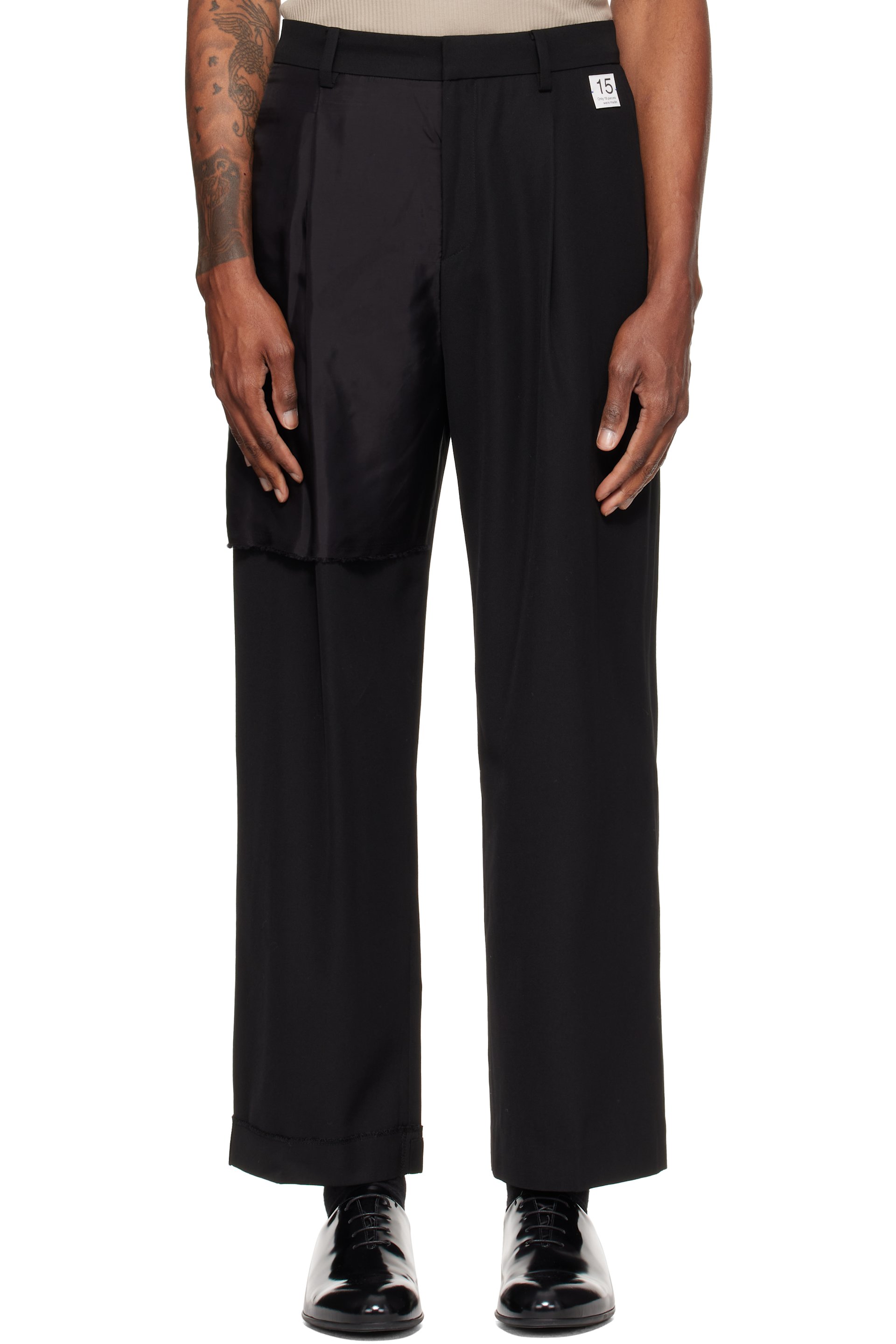 RE;CODE - Black Inside-Out Straight Trousers