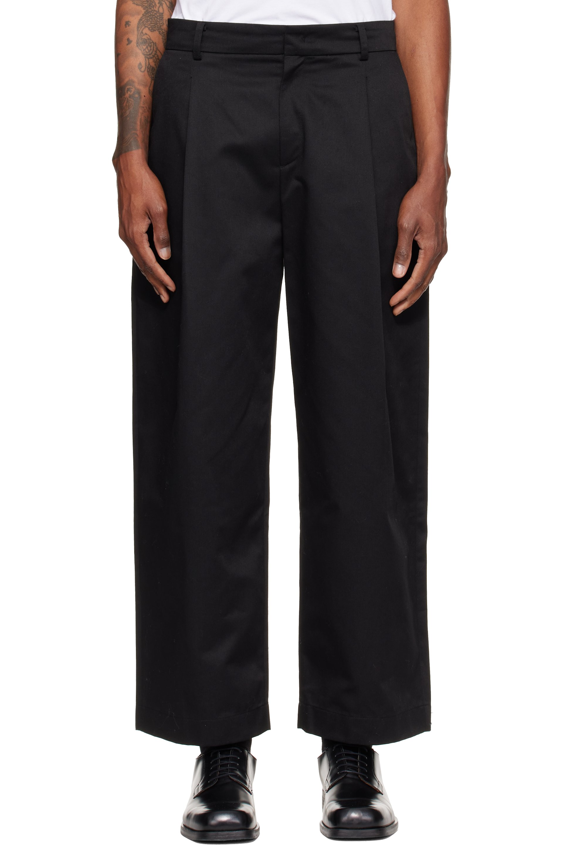 RE;CODE - Black Raw-Edged Trousers