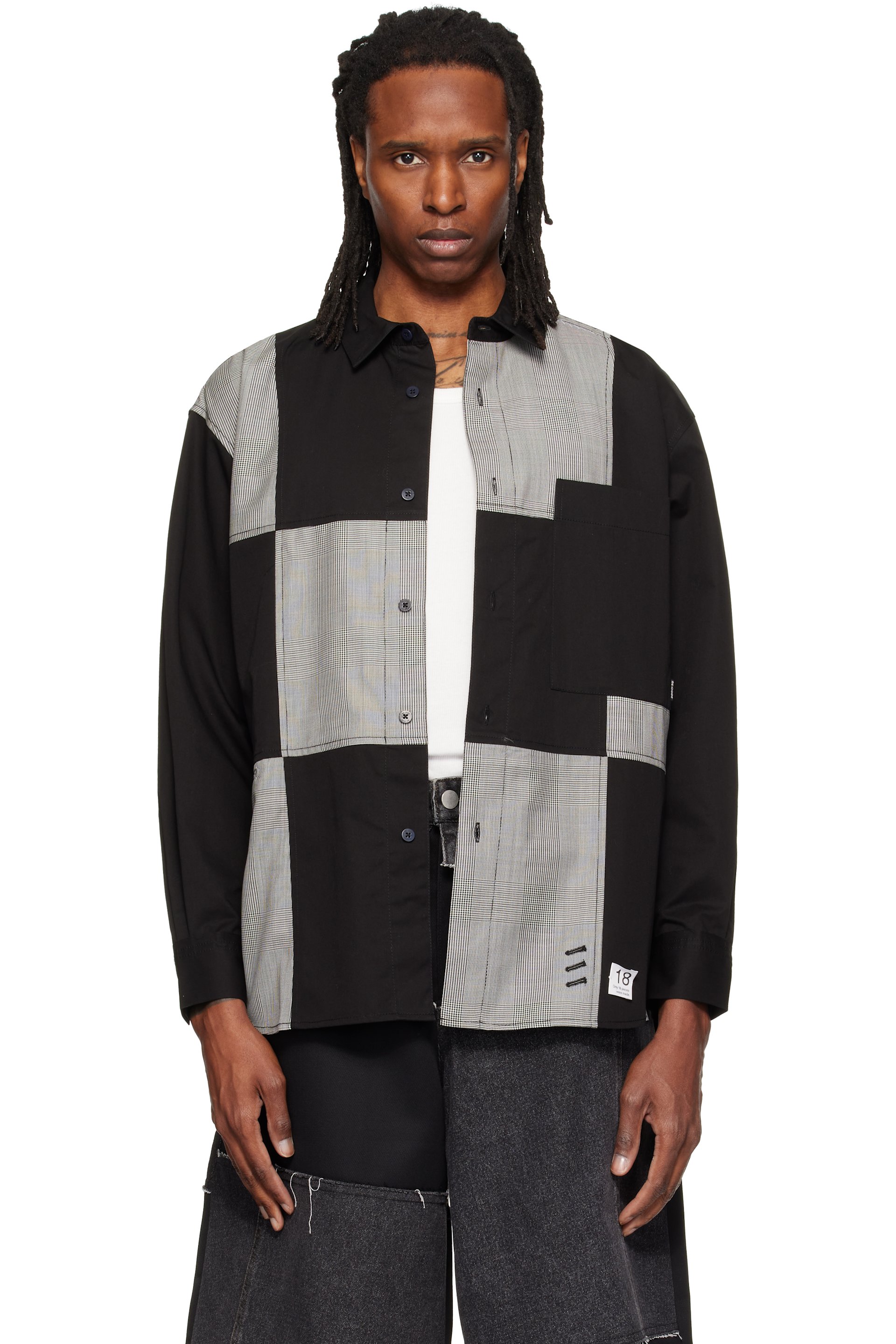 RE;CODE - Black & Off-White Checkerboard Shirt