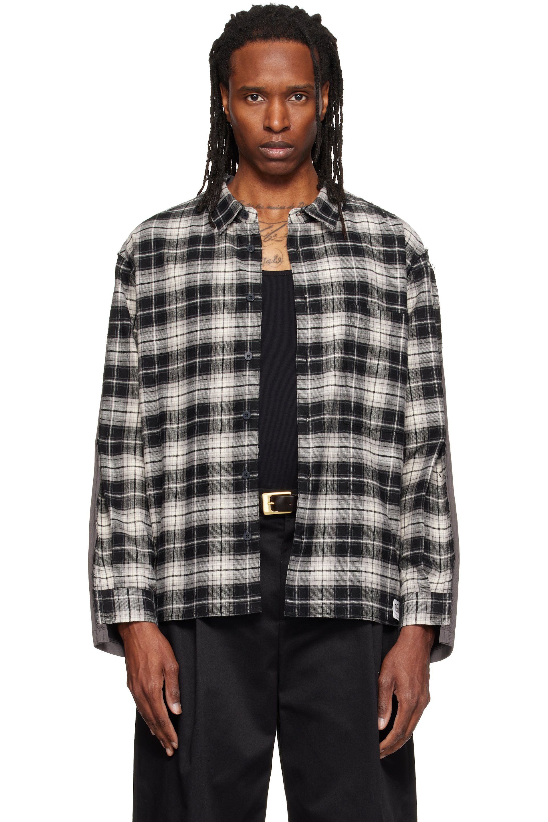 RE;CODE - Gray Mixed Check Shirt