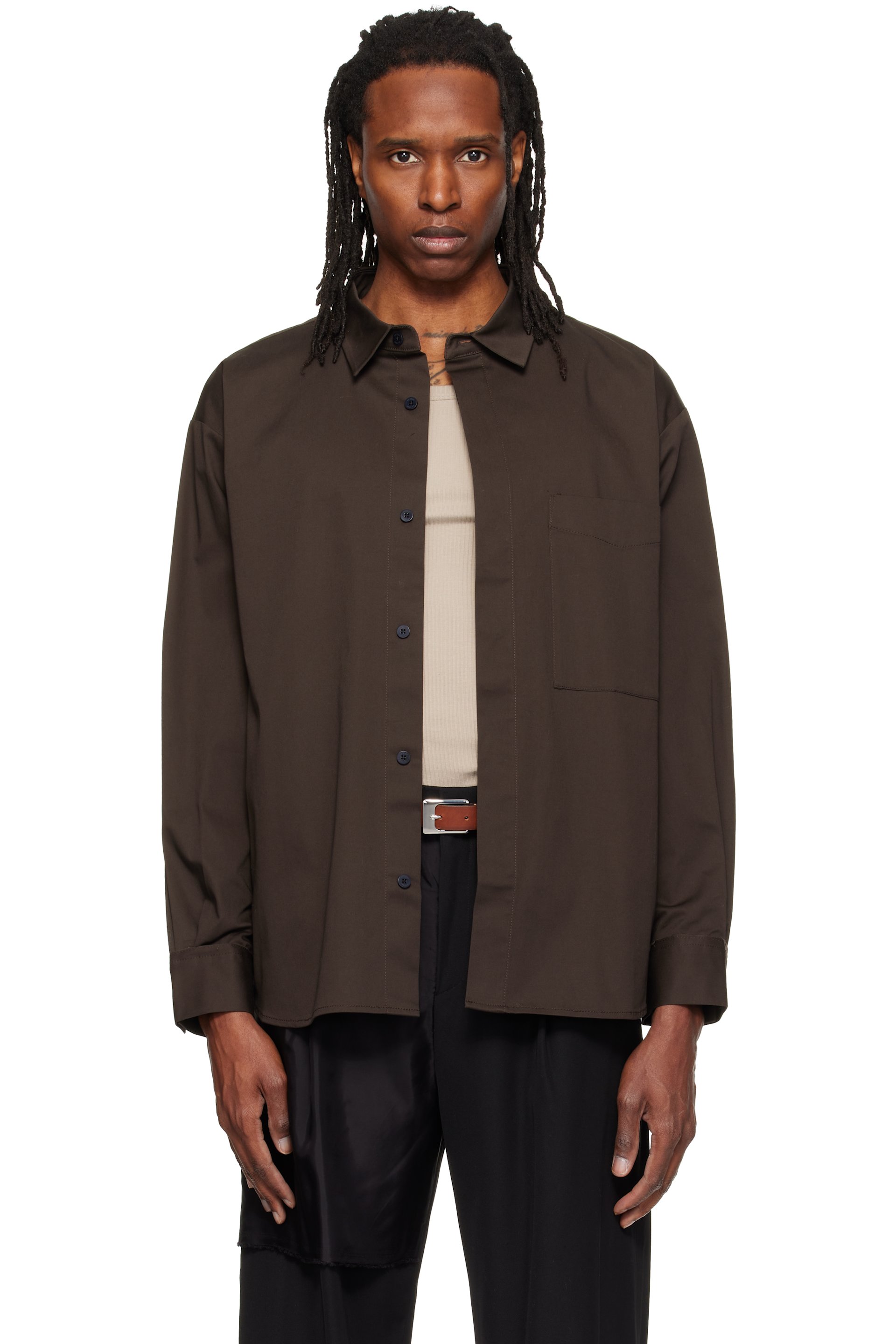 RE;CODE - Brown Back-Detailed Shirt
