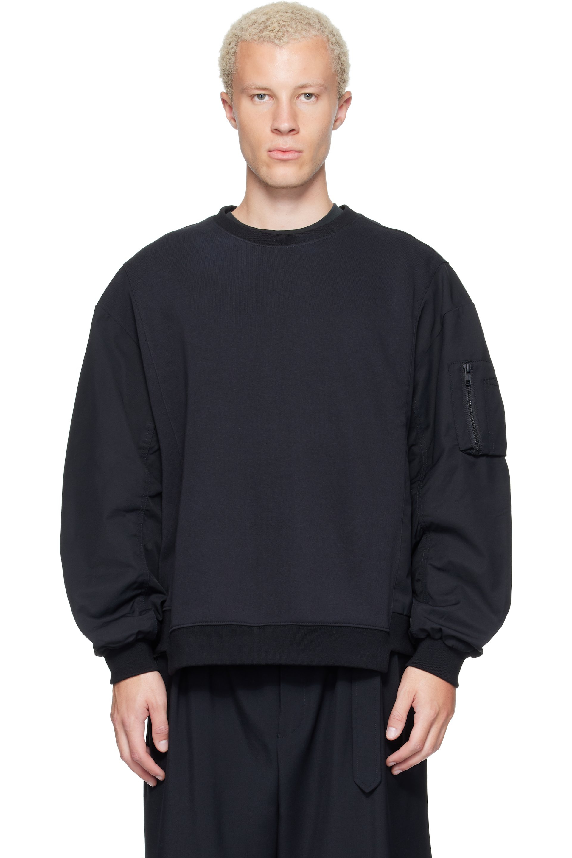 RE;CODE - Black MA-1 Mixed Sweatshirt