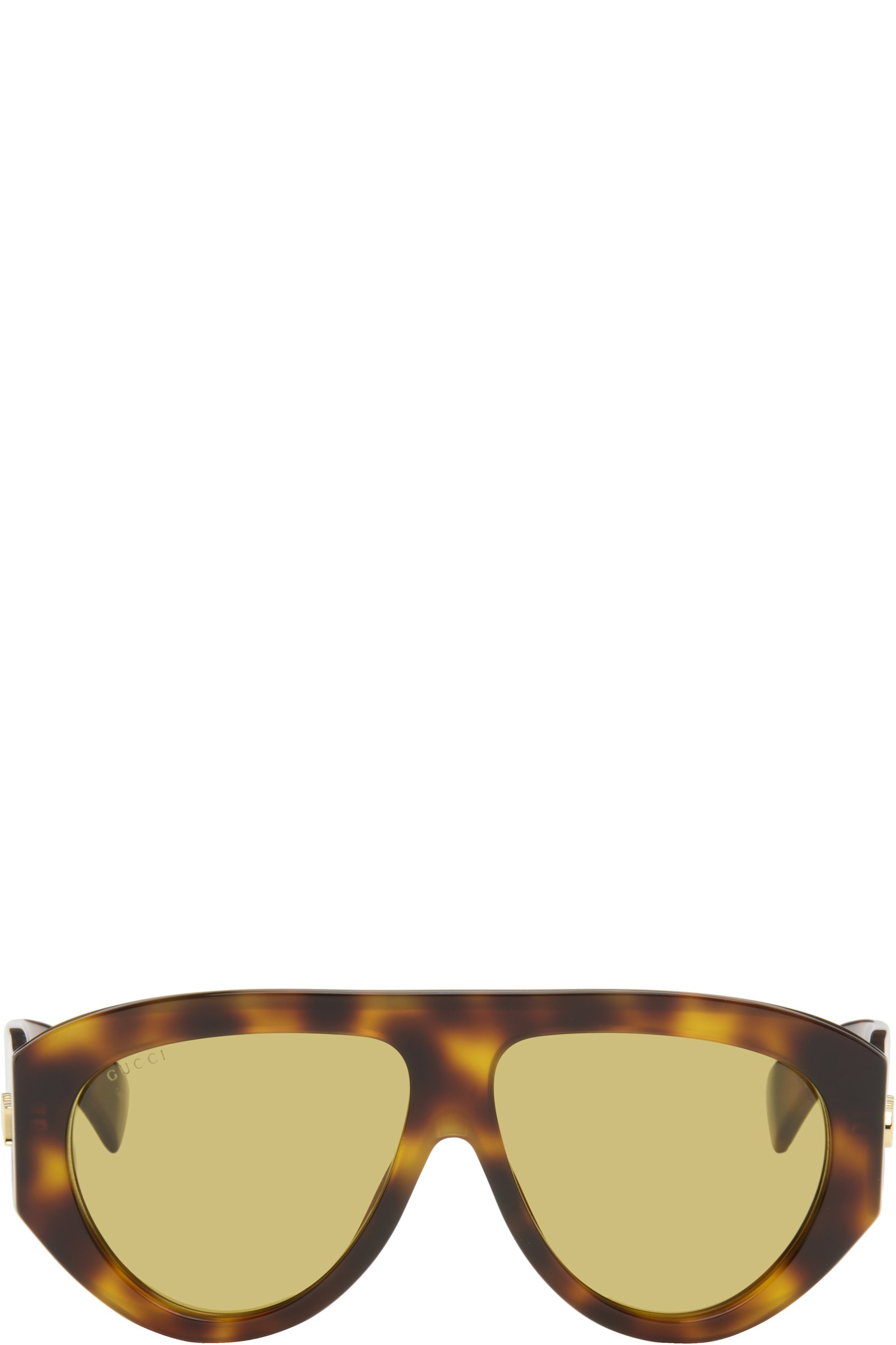 Gucci - Lunettes de soleil de style visière brunes