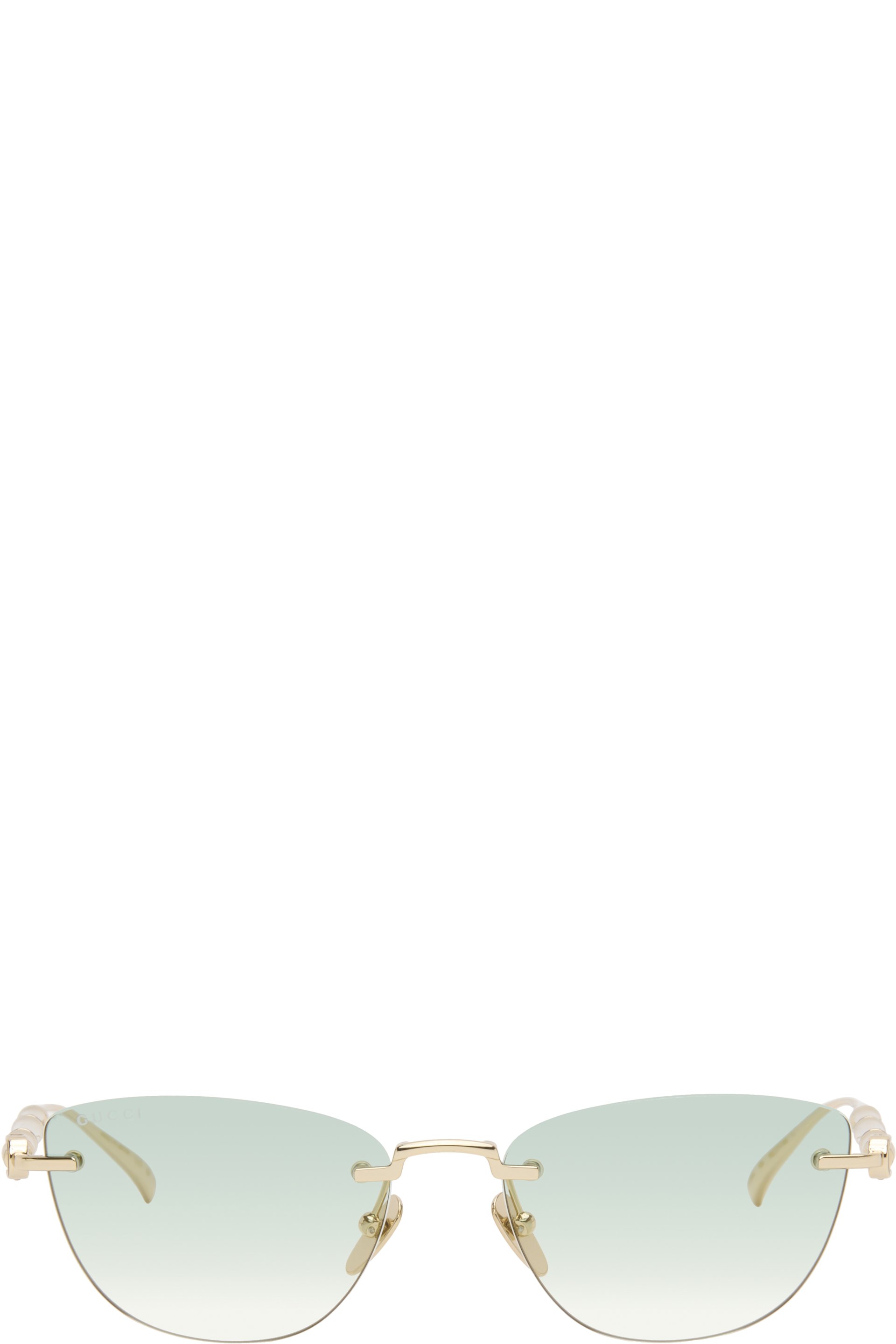 Gucci - Lunettes de soleil œil-de-chat dorées