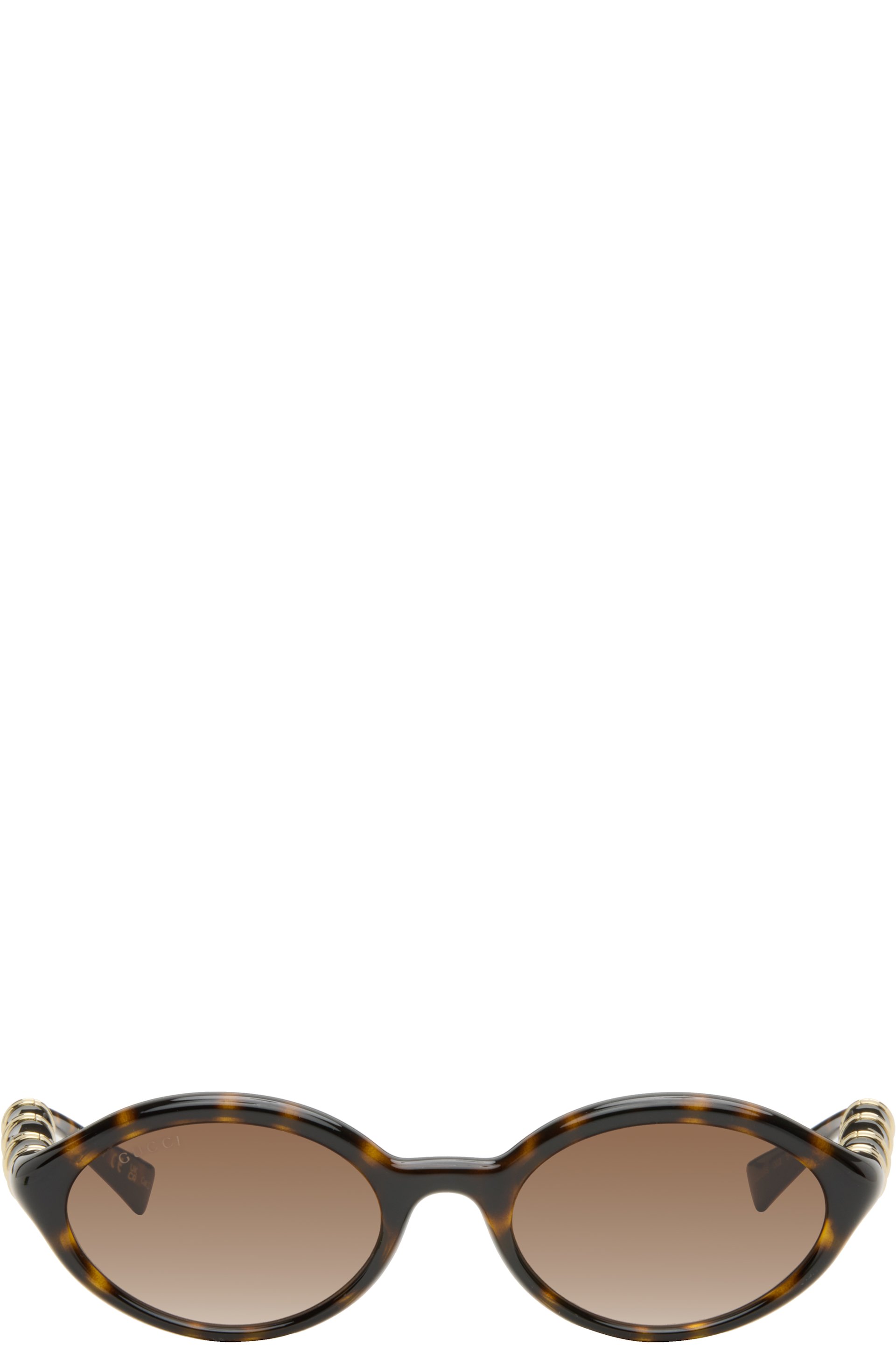 Gucci - Lunettes de soleil ovales brunes
