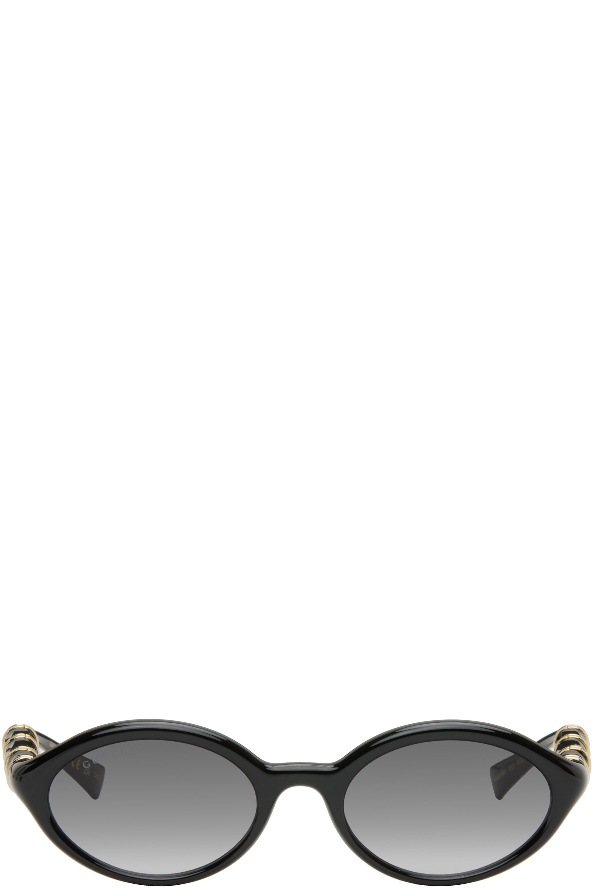 Gucci - Lunettes de soleil ovales noires