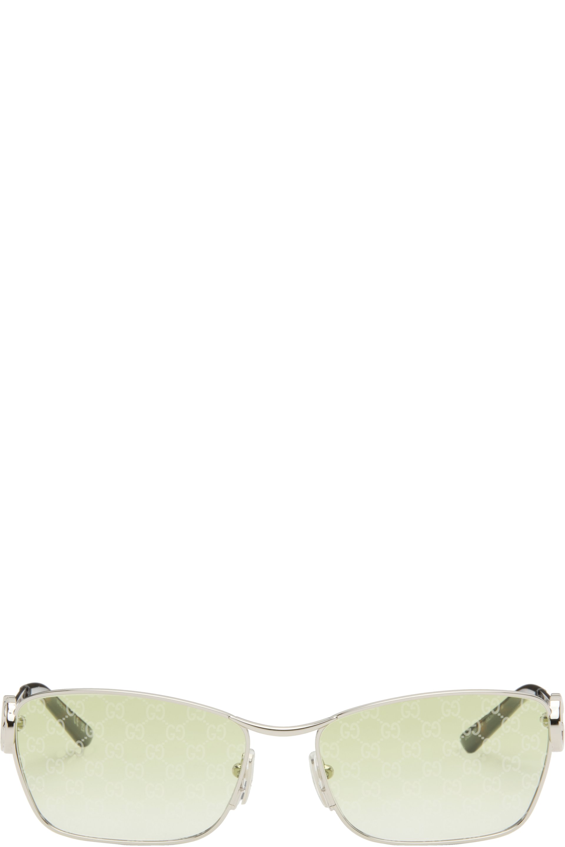 Gucci - Lunettes de soleil rectangulaires argentées