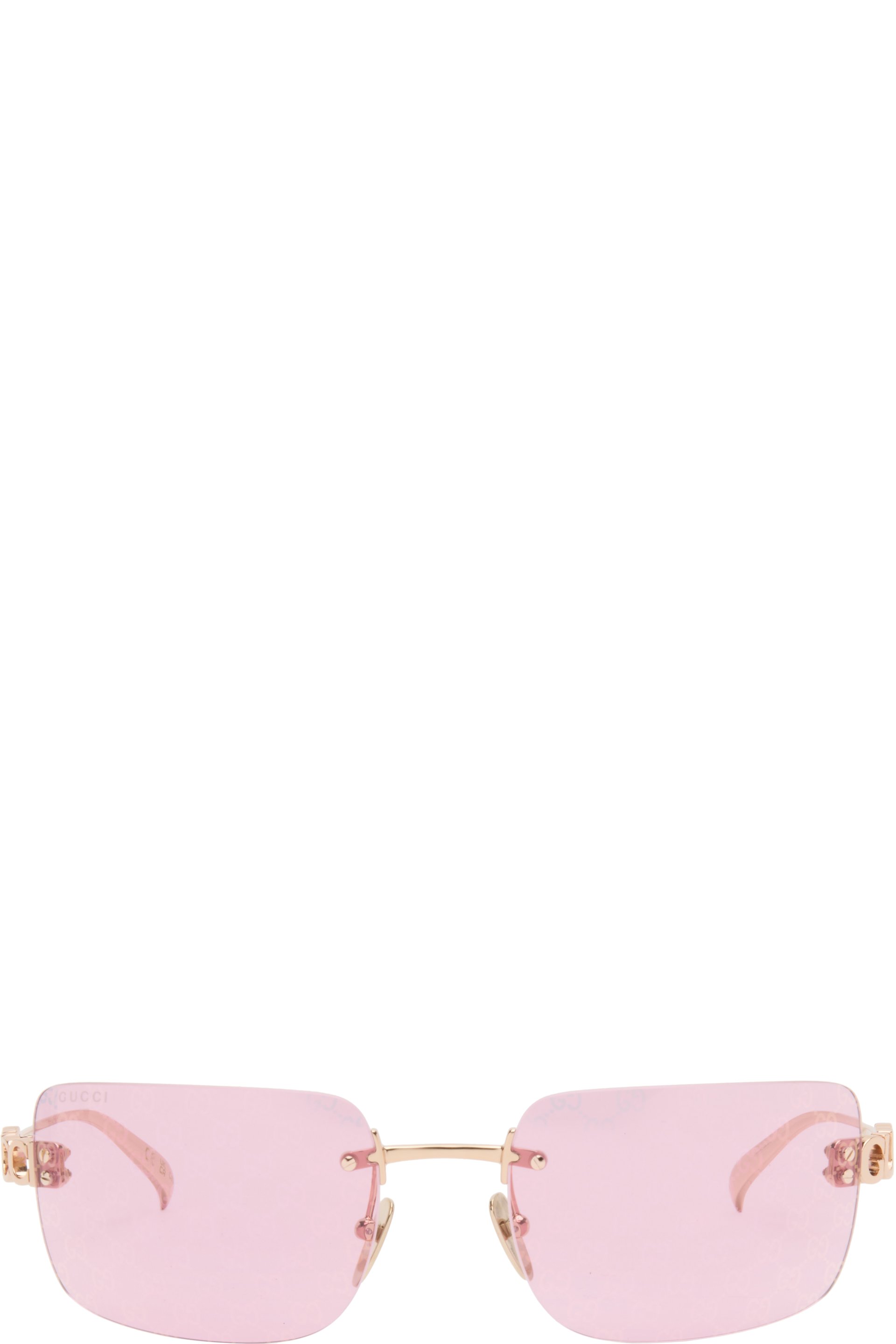 Gucci - Lunettes de soleil Block Bending dorées