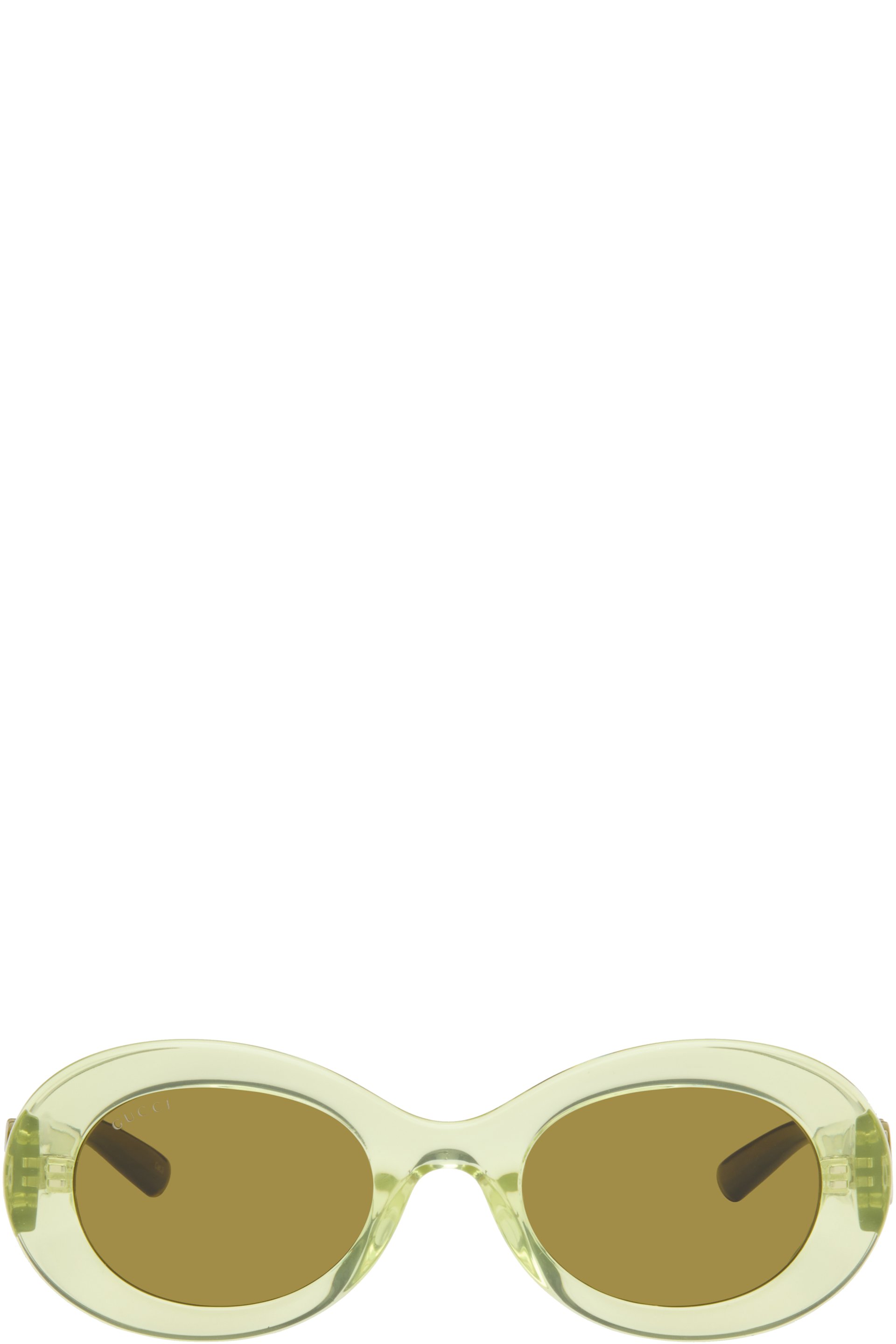 Gucci - Lunettes de soleil ovales vertes