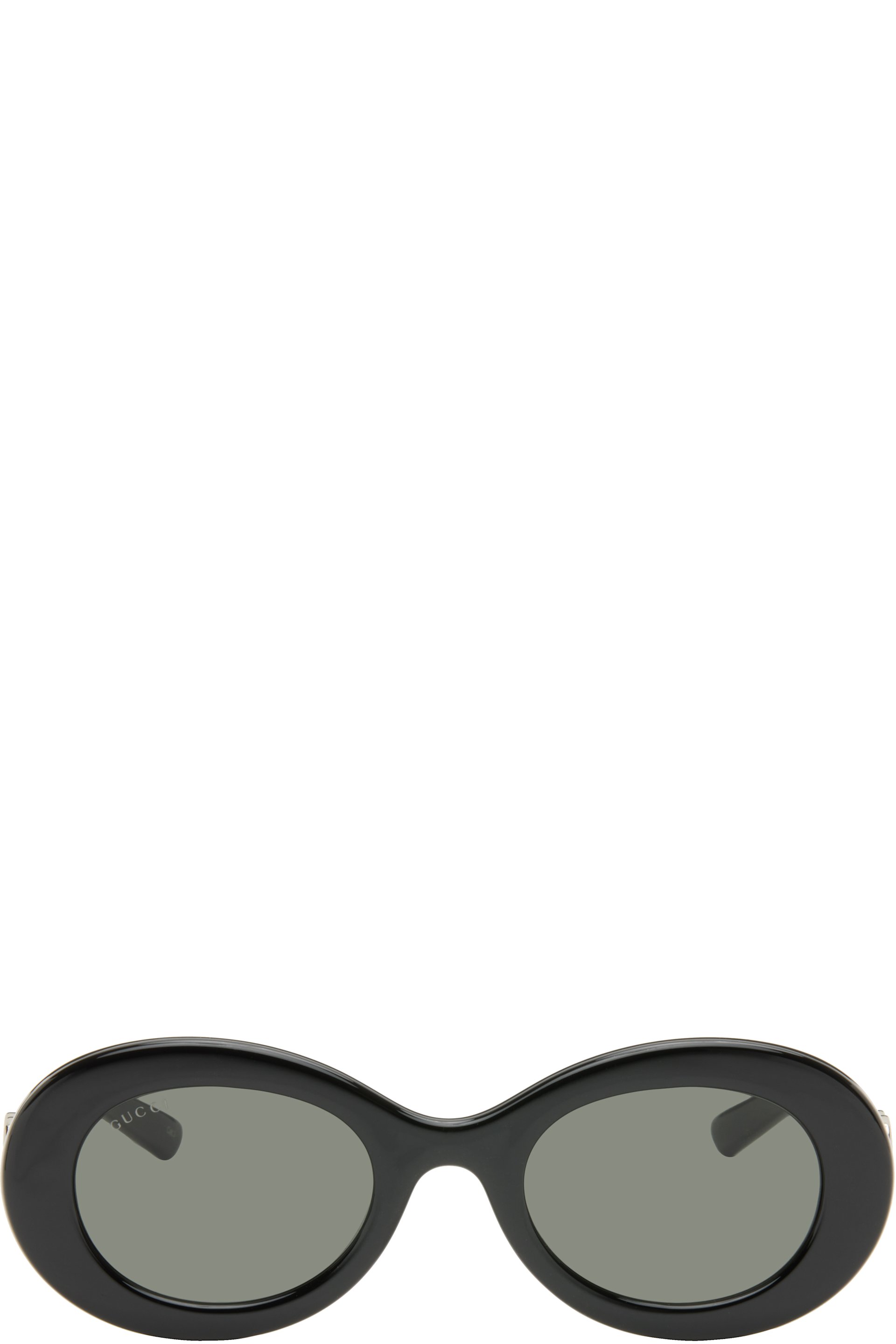 Gucci - Lunettes de soleil ovales noires