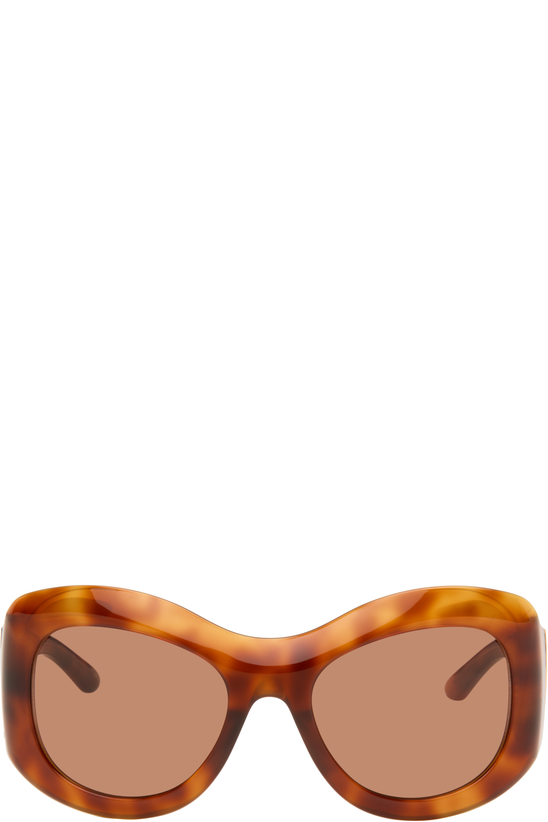 Gucci - Orange Round Frame Sunglasses