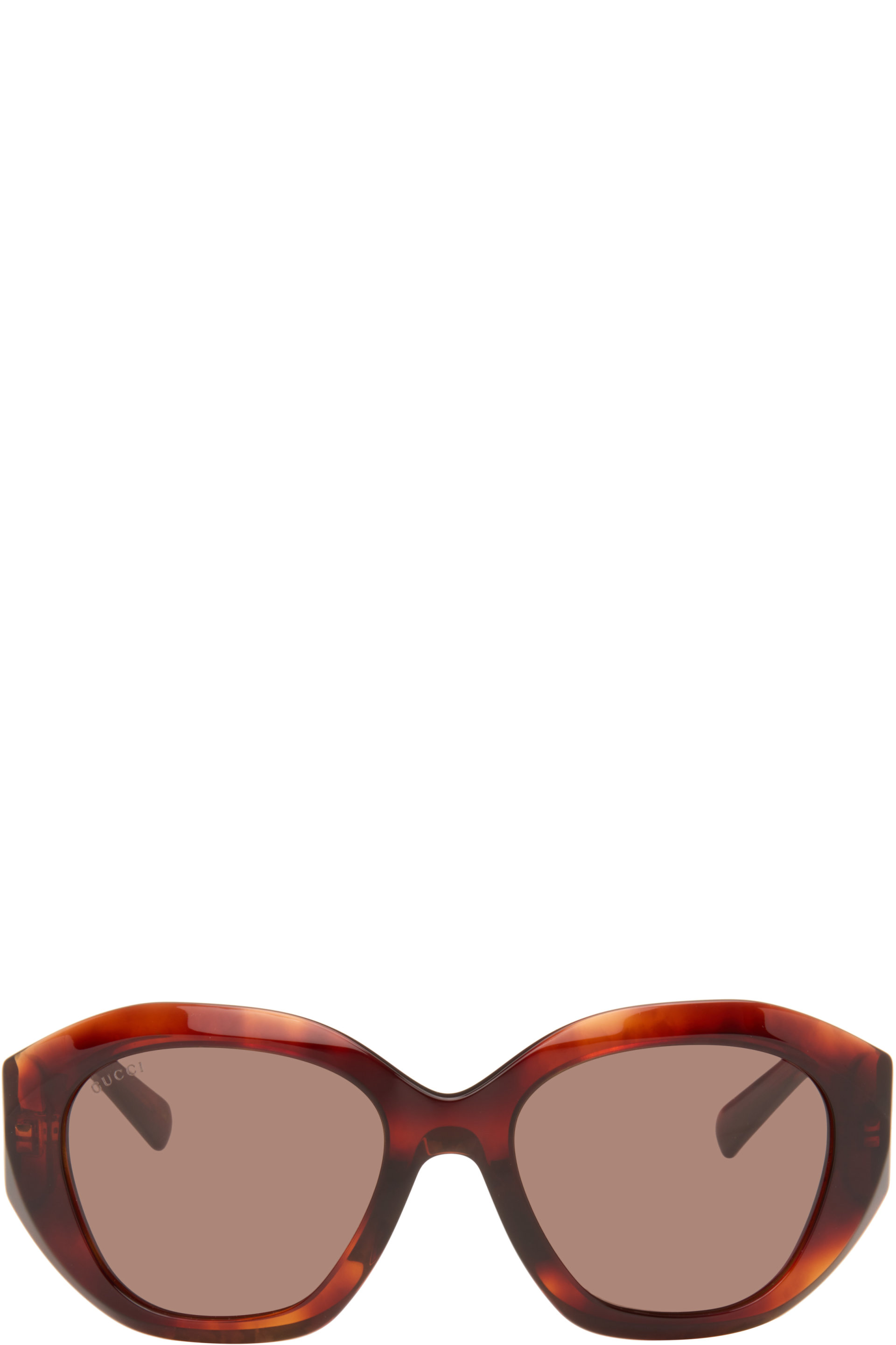 Gucci - Brown Geometric-Frame Sunglasses
