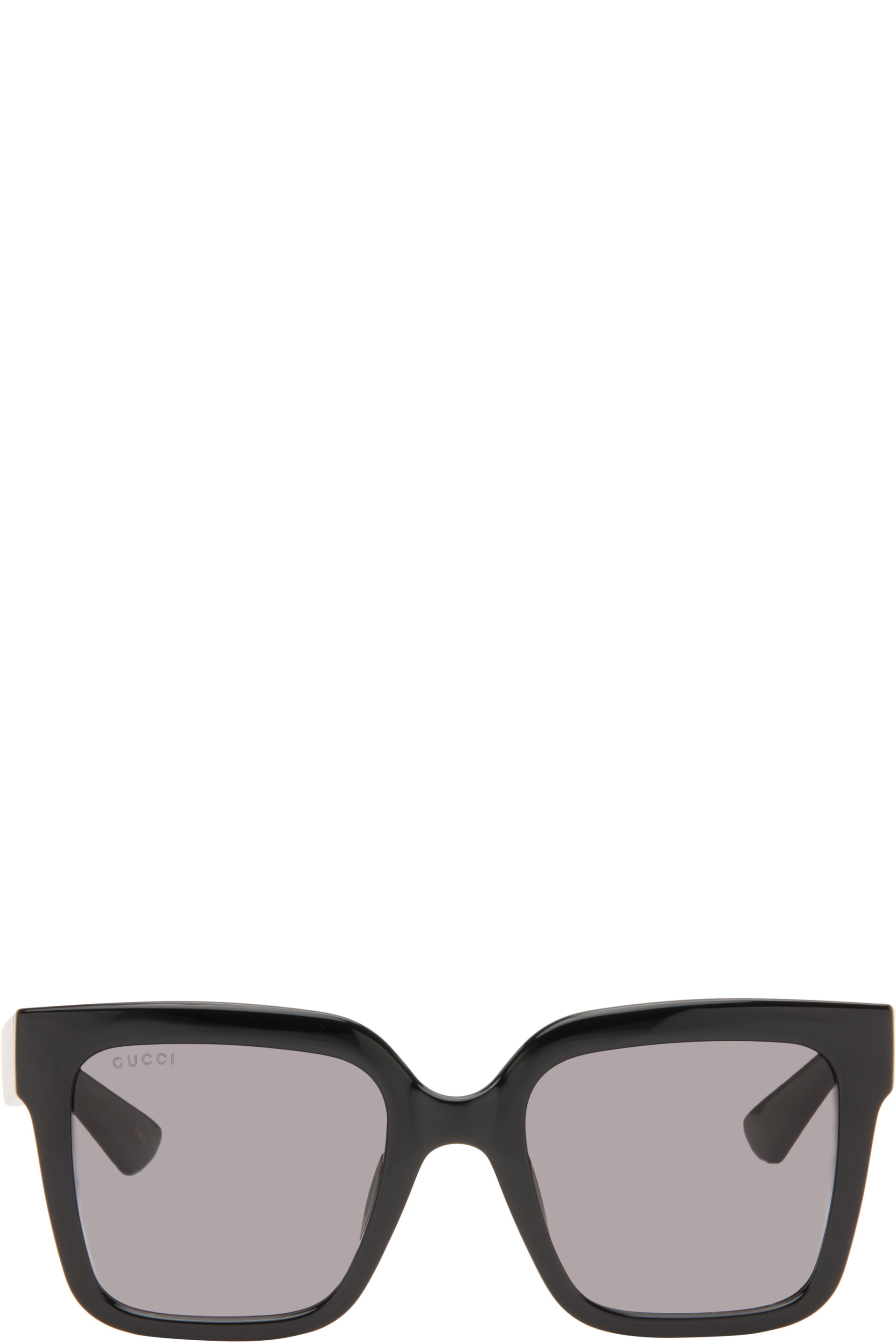 Gucci - Black Emblem Square Frame Sunglasses
