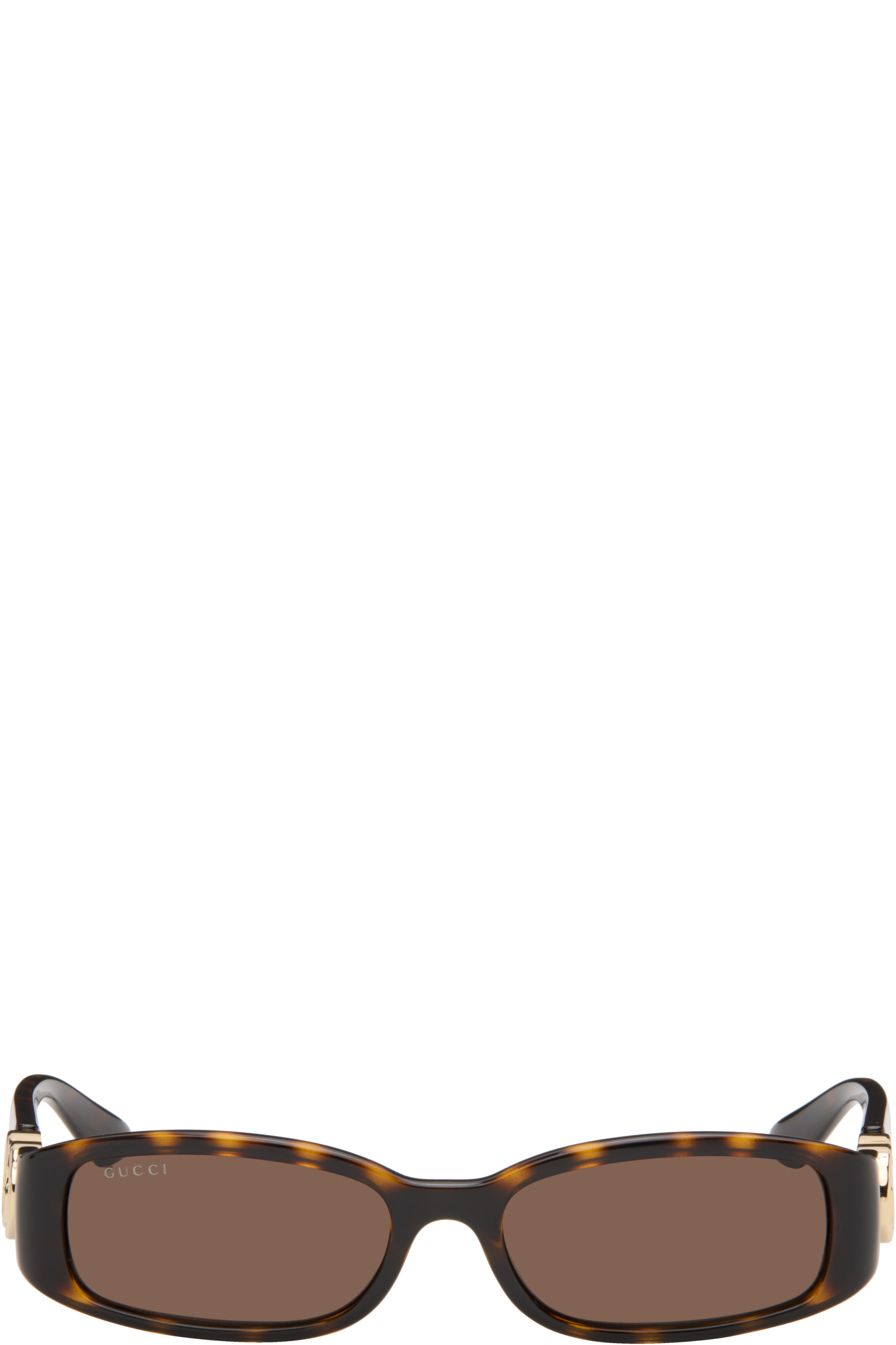 Gucci - Brown Rectangular Frame Sunglasses