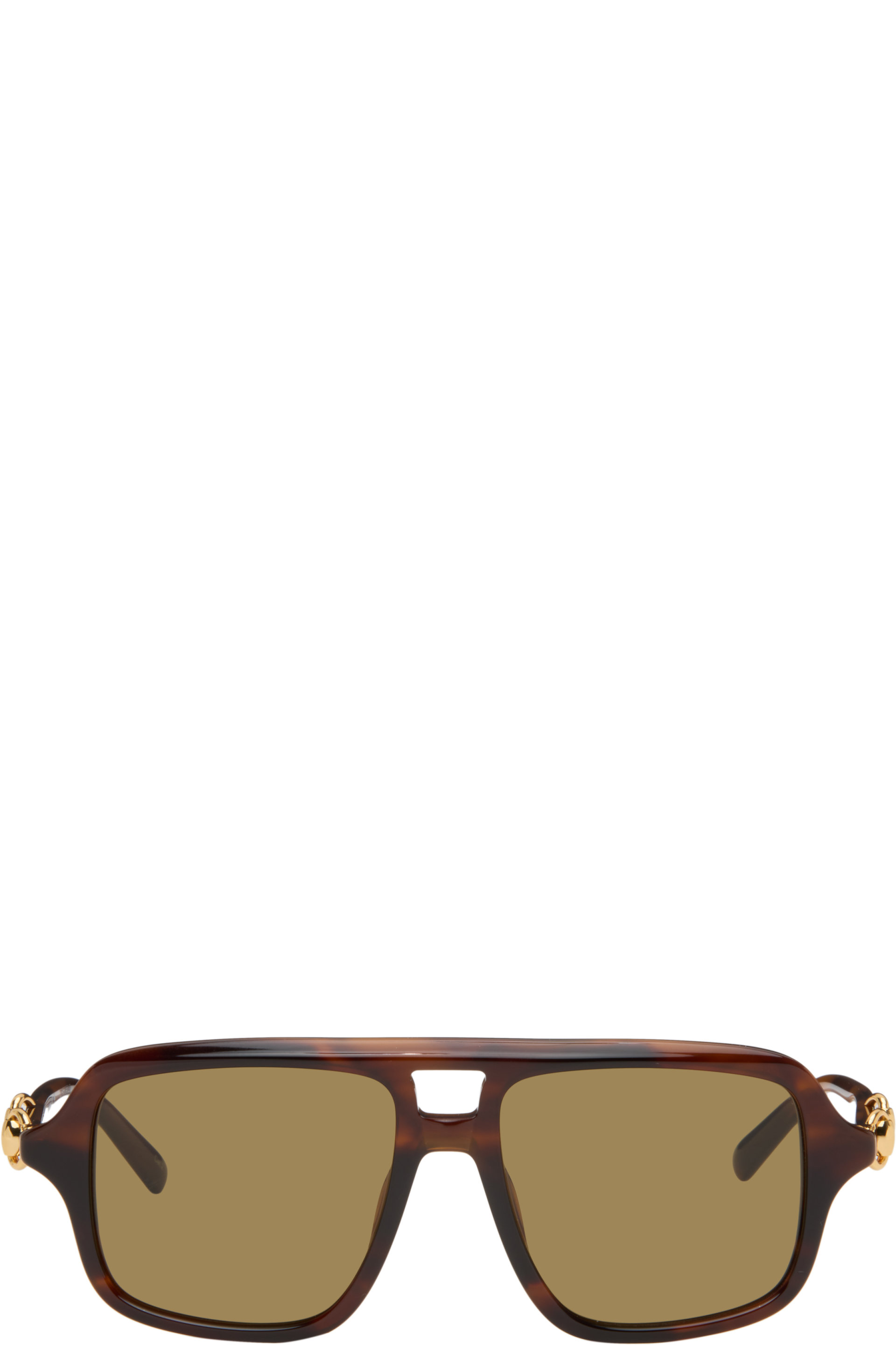 Gucci - Brown Navigator Frame Sunglasses