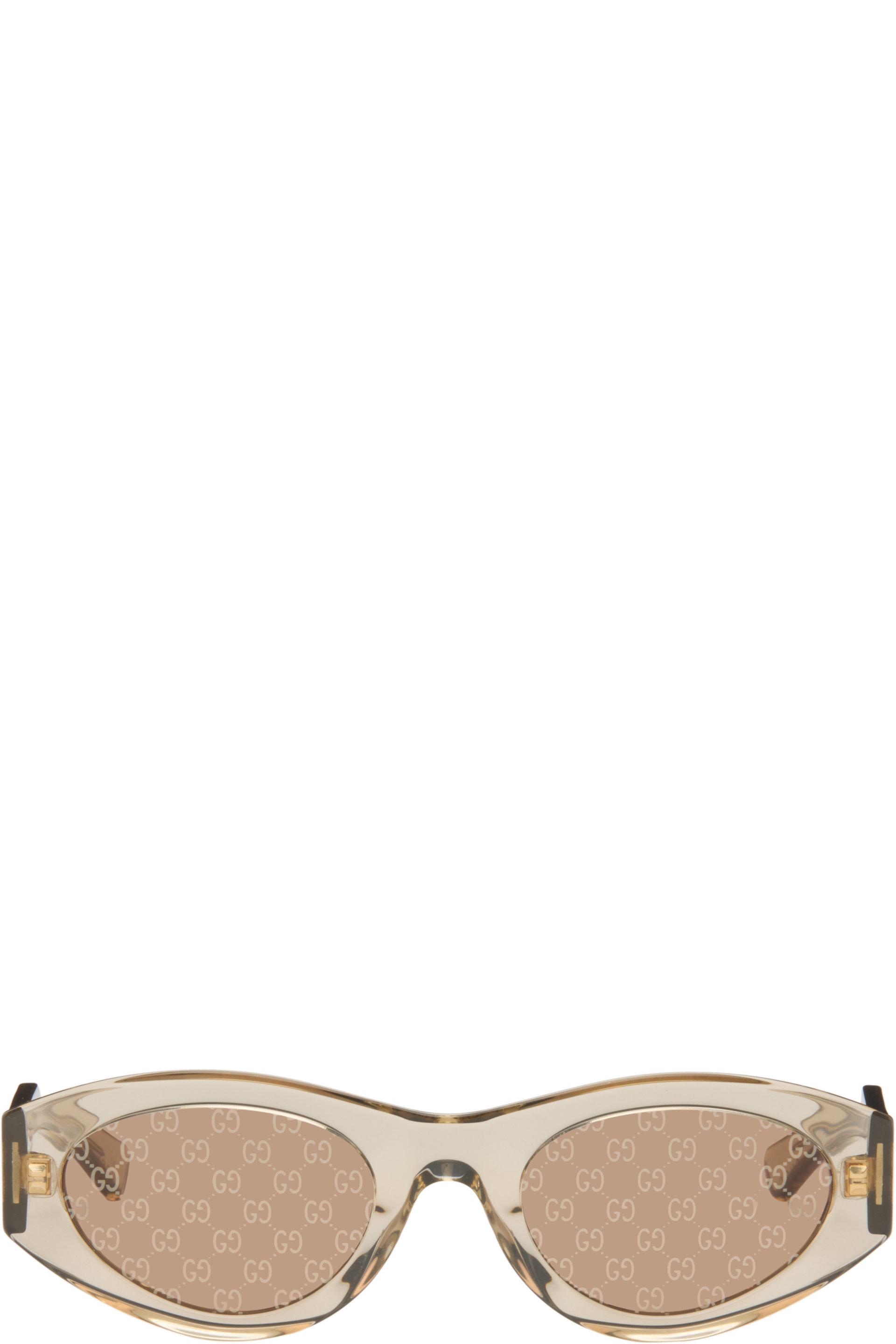 Gucci - Yellow Monogram Wirecore Sunglasses
