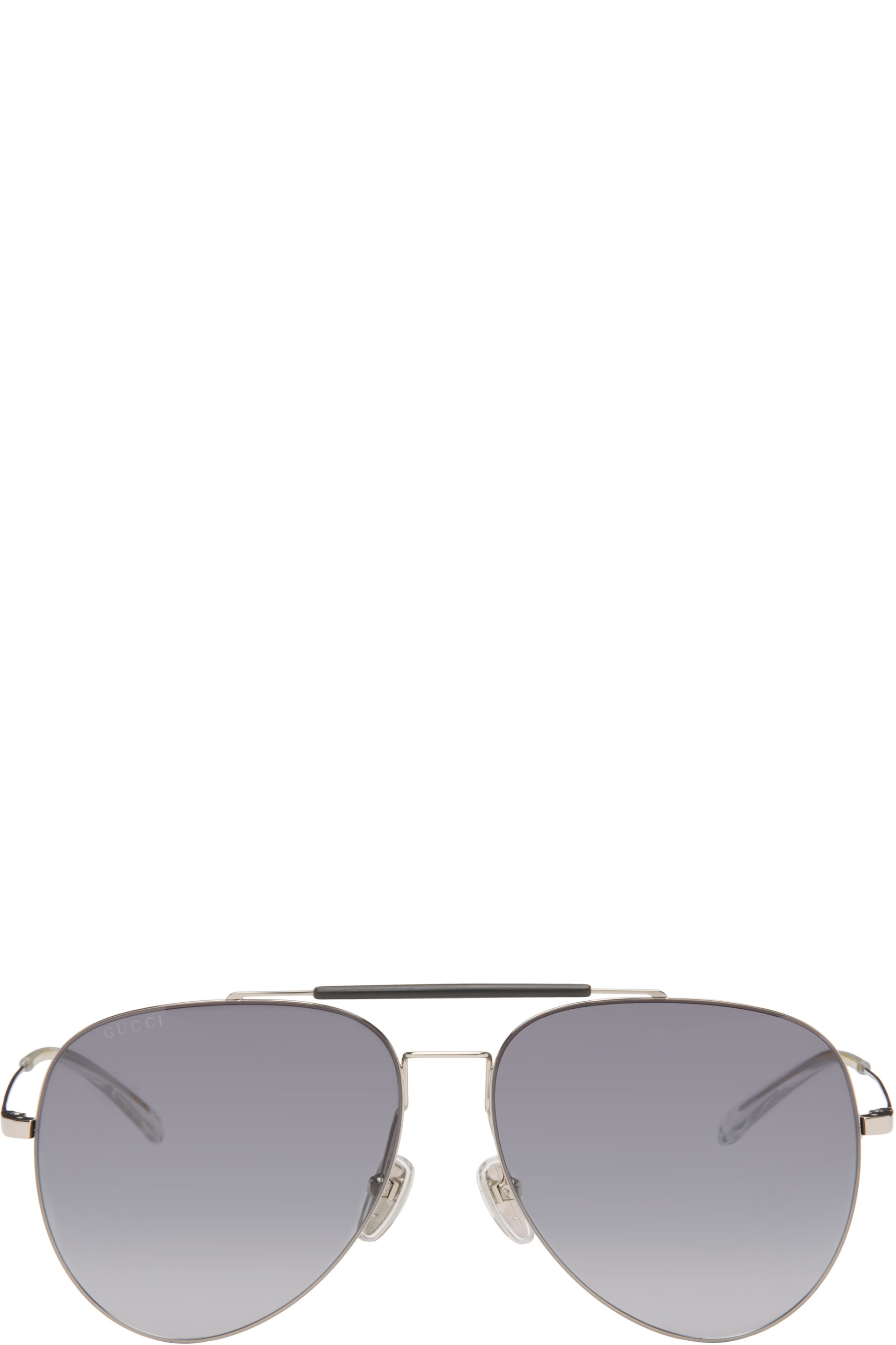 Gucci - Lunettes de soleil navigateur argentées
