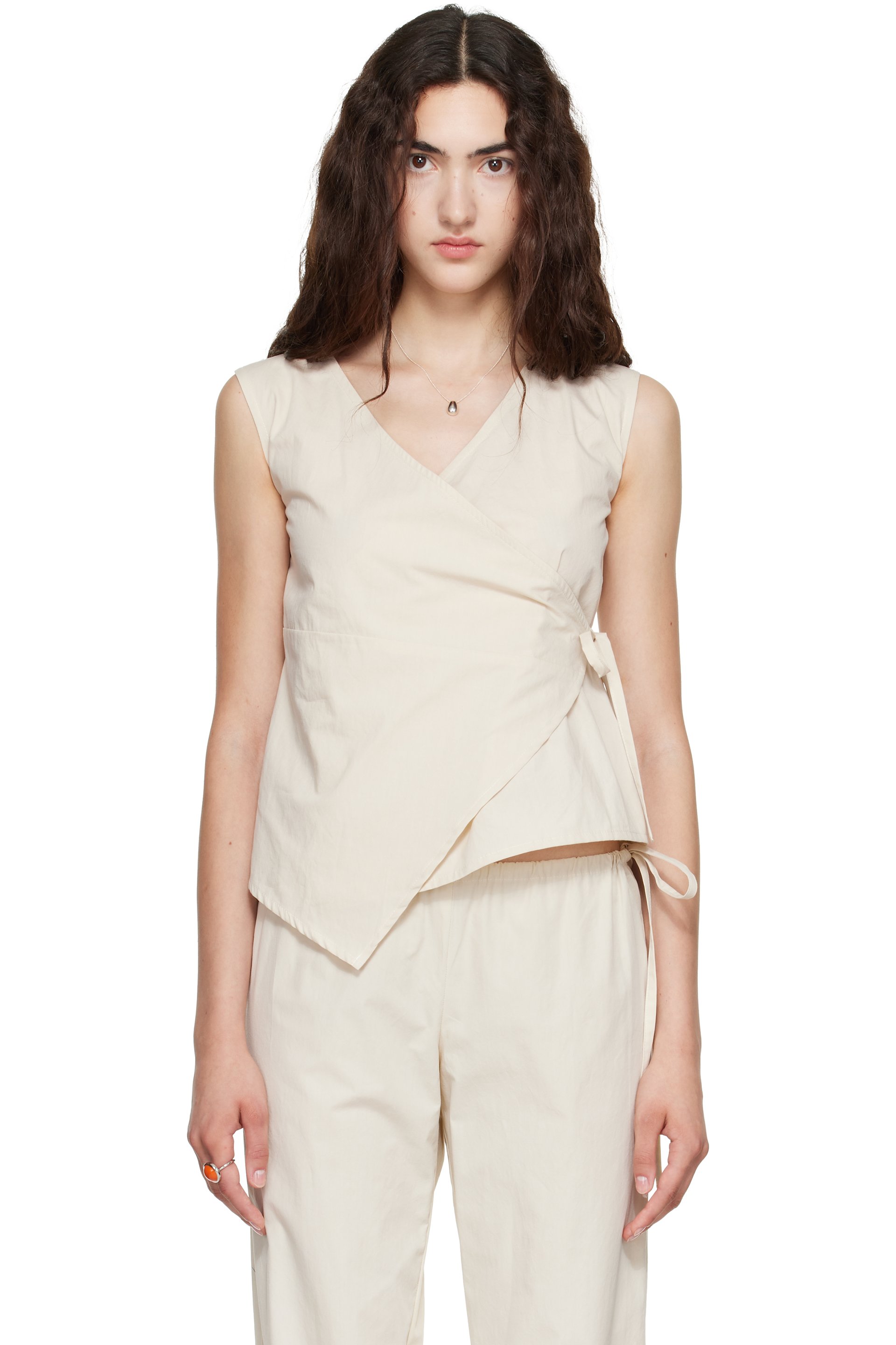 Brooke Callahan - Beige Wrap Top