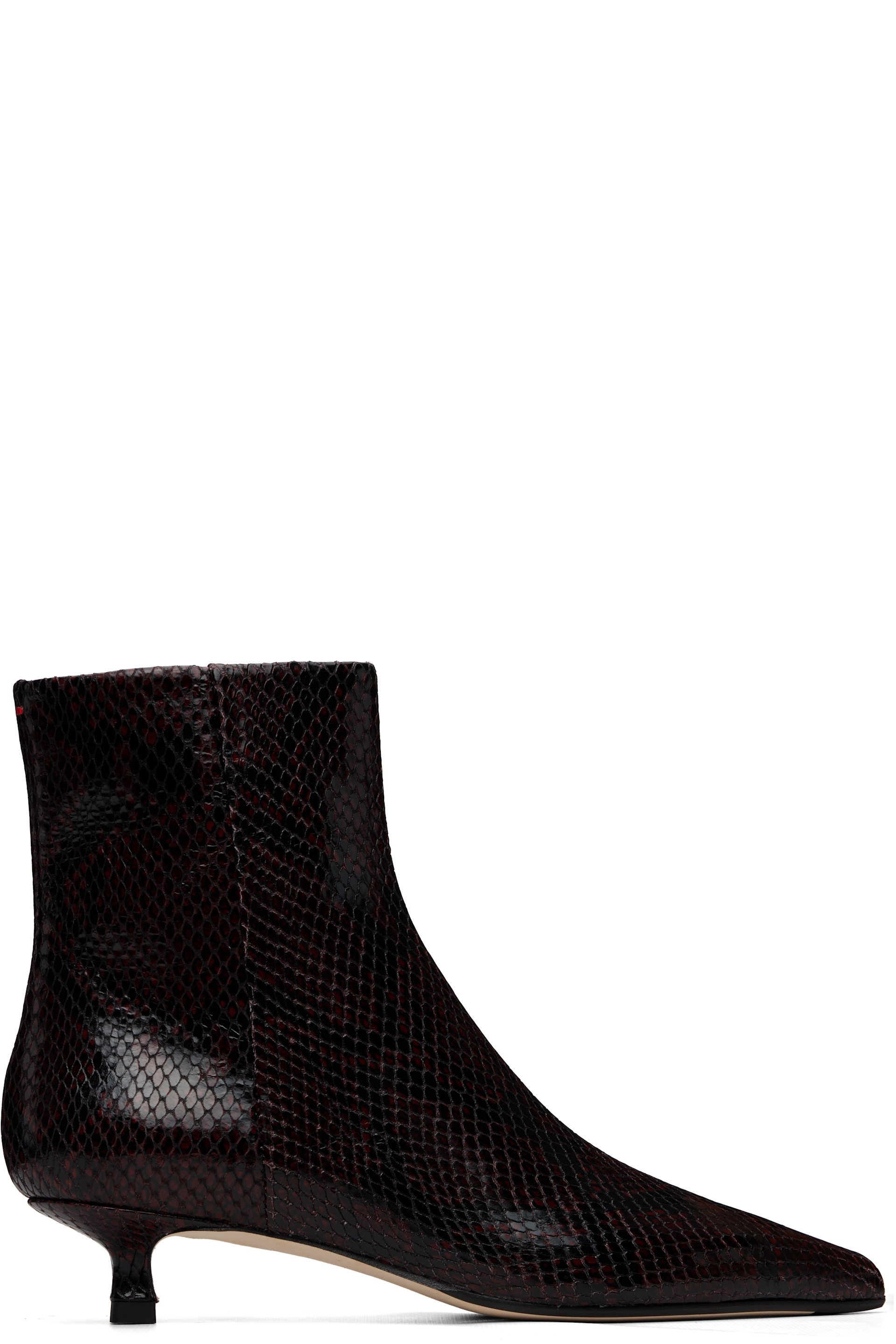 Aeyde - Burgundy Sofie Leather Ankle Boots