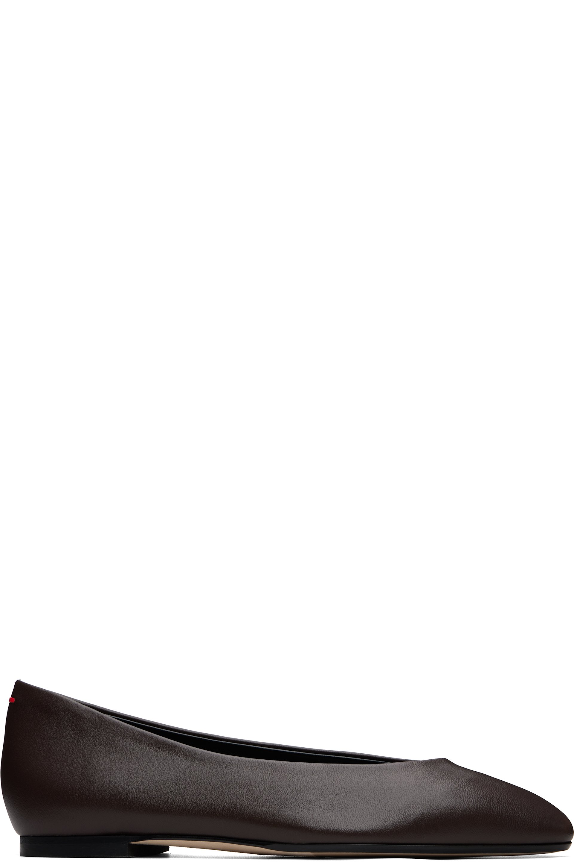 Aeyde - Brown Ellie Almond-Toe Ballerina Flats
