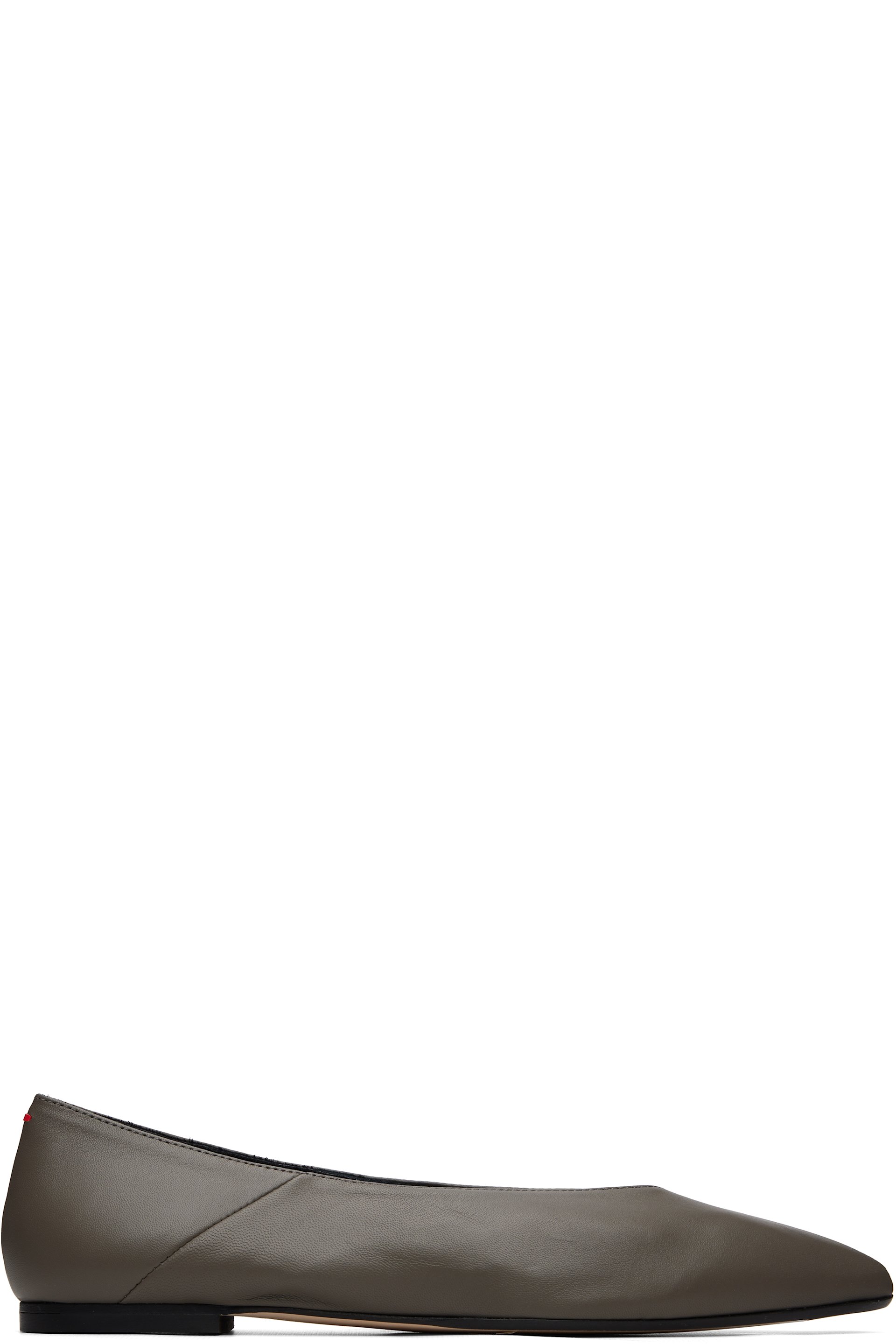 Aeyde - Gray Moa Pointed-Toe Ballerina Flats