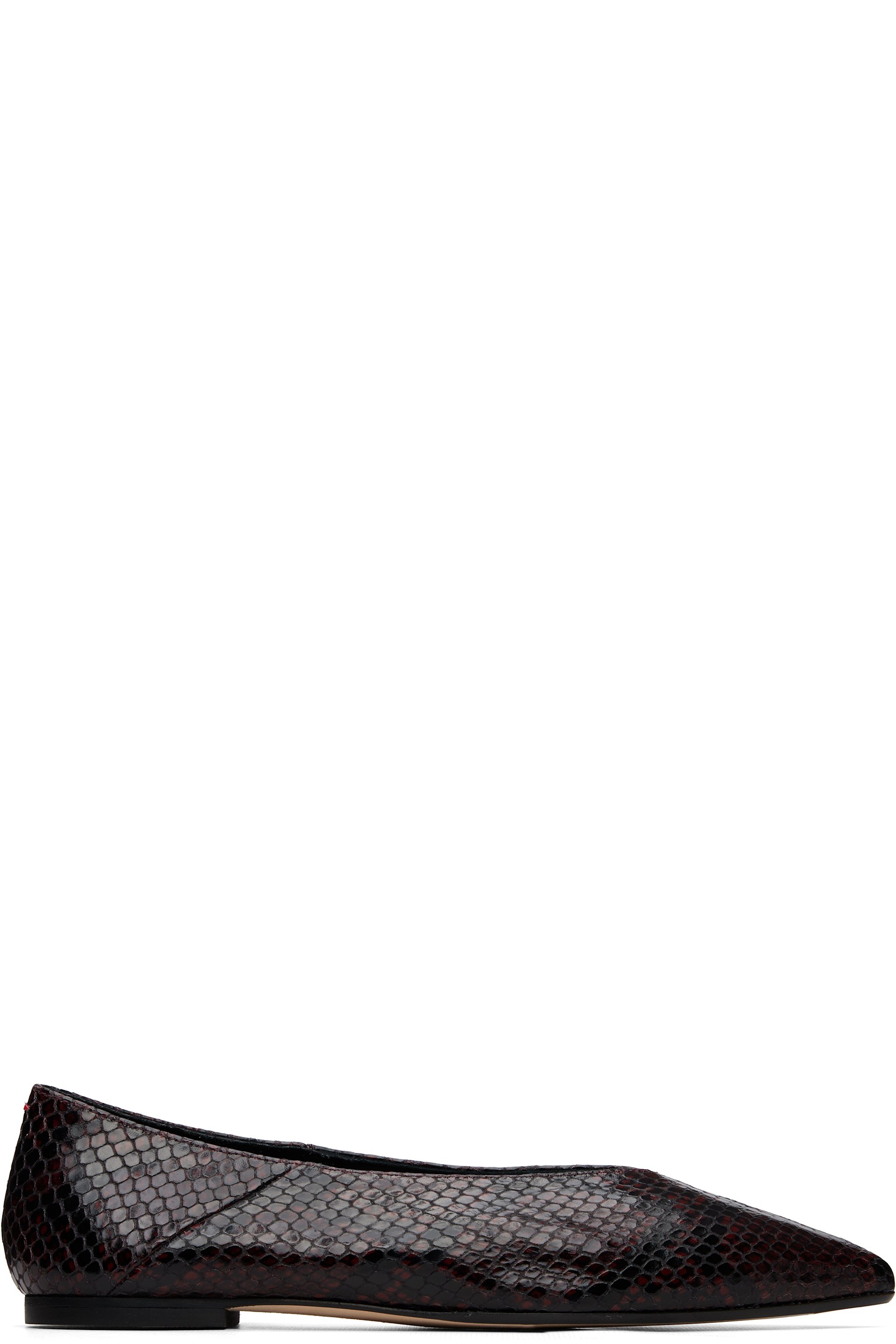 Aeyde - Burgundy Moa Pointed-Toe Ballerina Flats