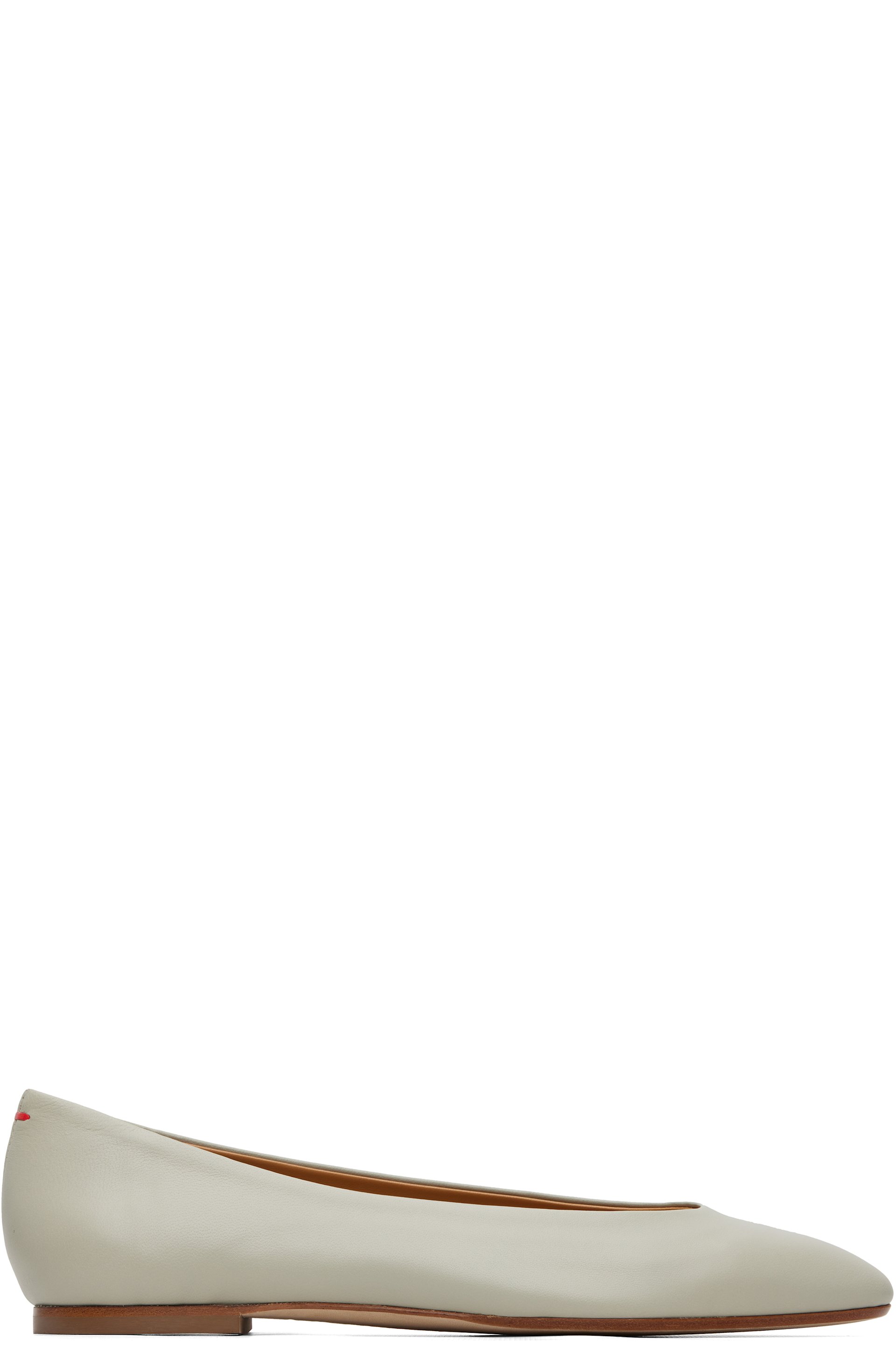 Aeyde - Gray Ellie Almond-Toe Ballerina Flats