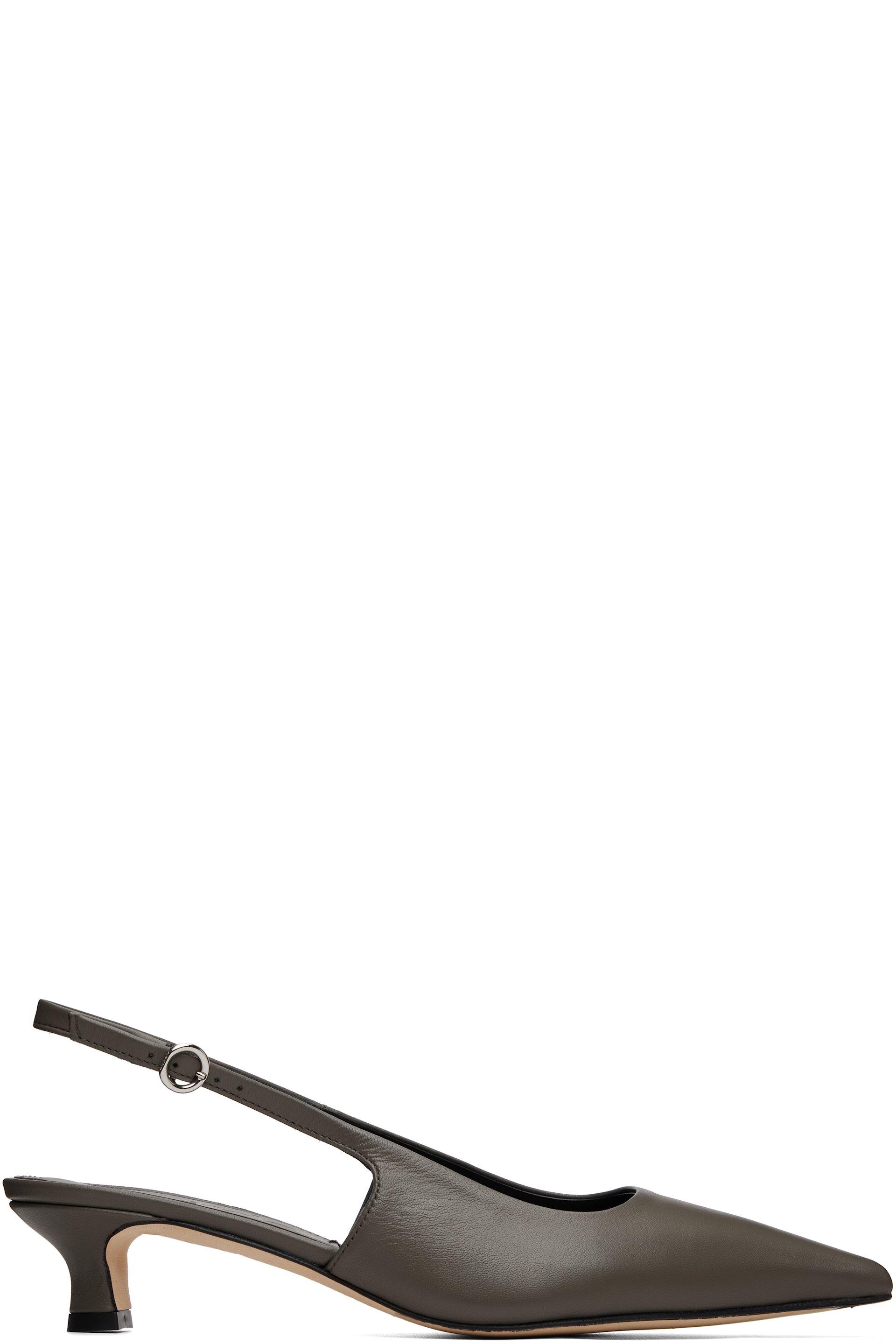Aeyde - Gray Catrina Slingback Heels