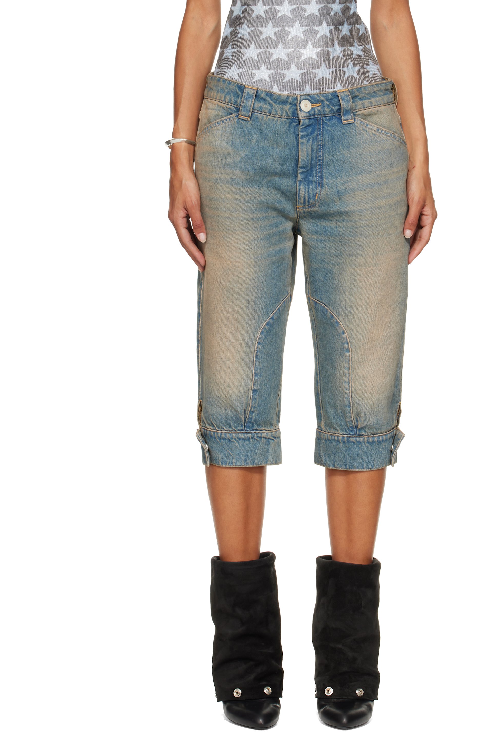 SECONDA - Blue Bici Denim Shorts