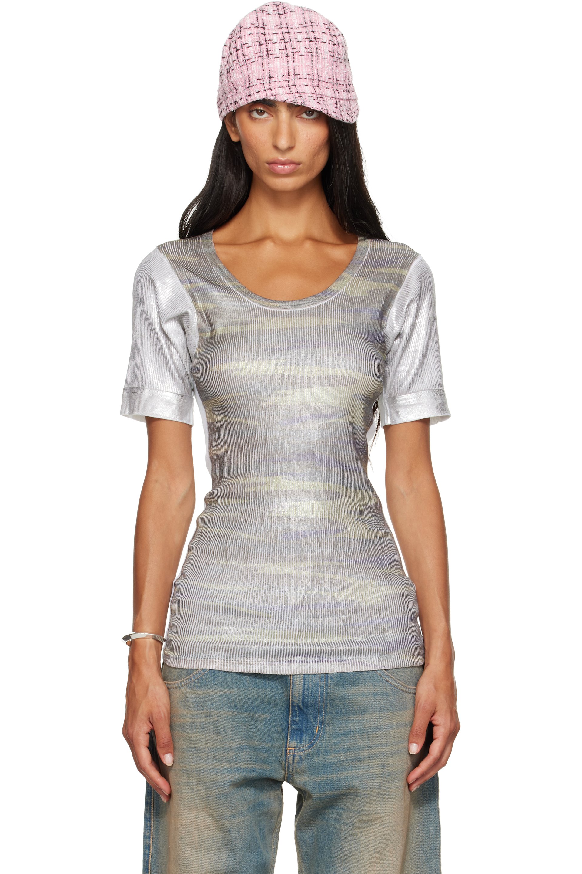 SECONDA - Khaki & Silver SSENSE Exclusive Mouflage T-shirt