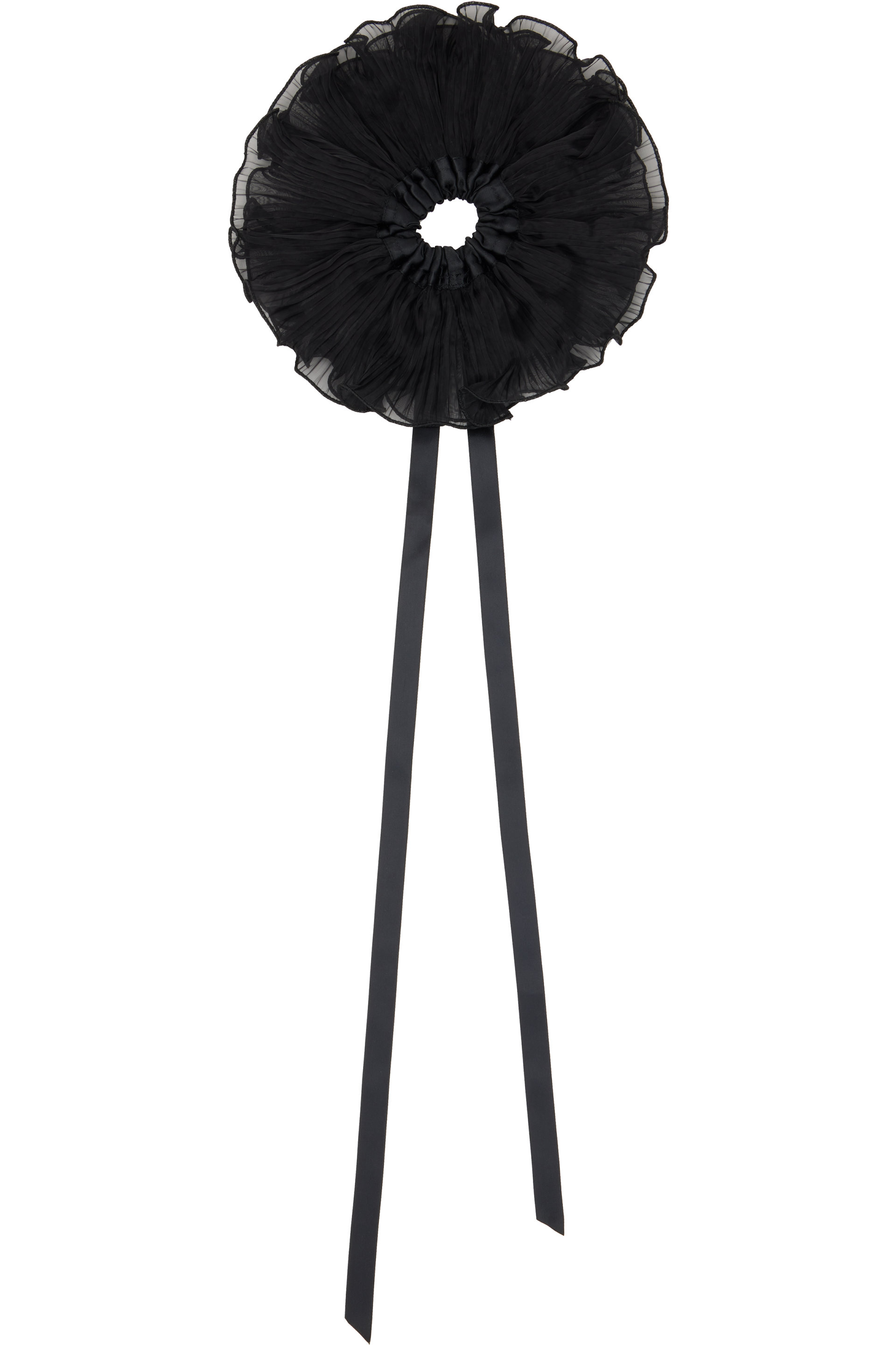 MERRMA - SSENSE Exclusive Black Orchid Pleated Organza Scrunchie
