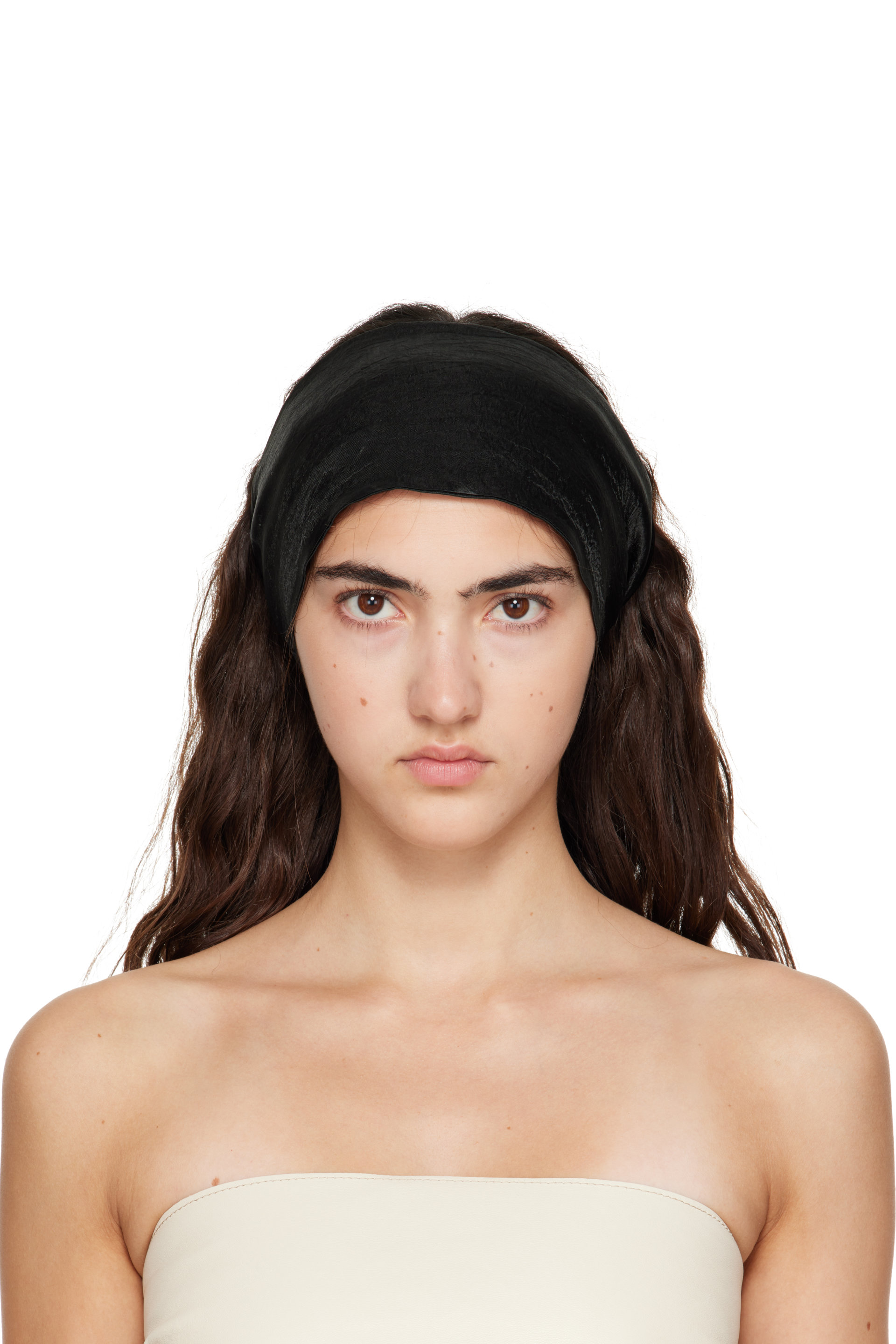 MERRMA - SSENSE Exclusive Black Froisse Bandeau Headband