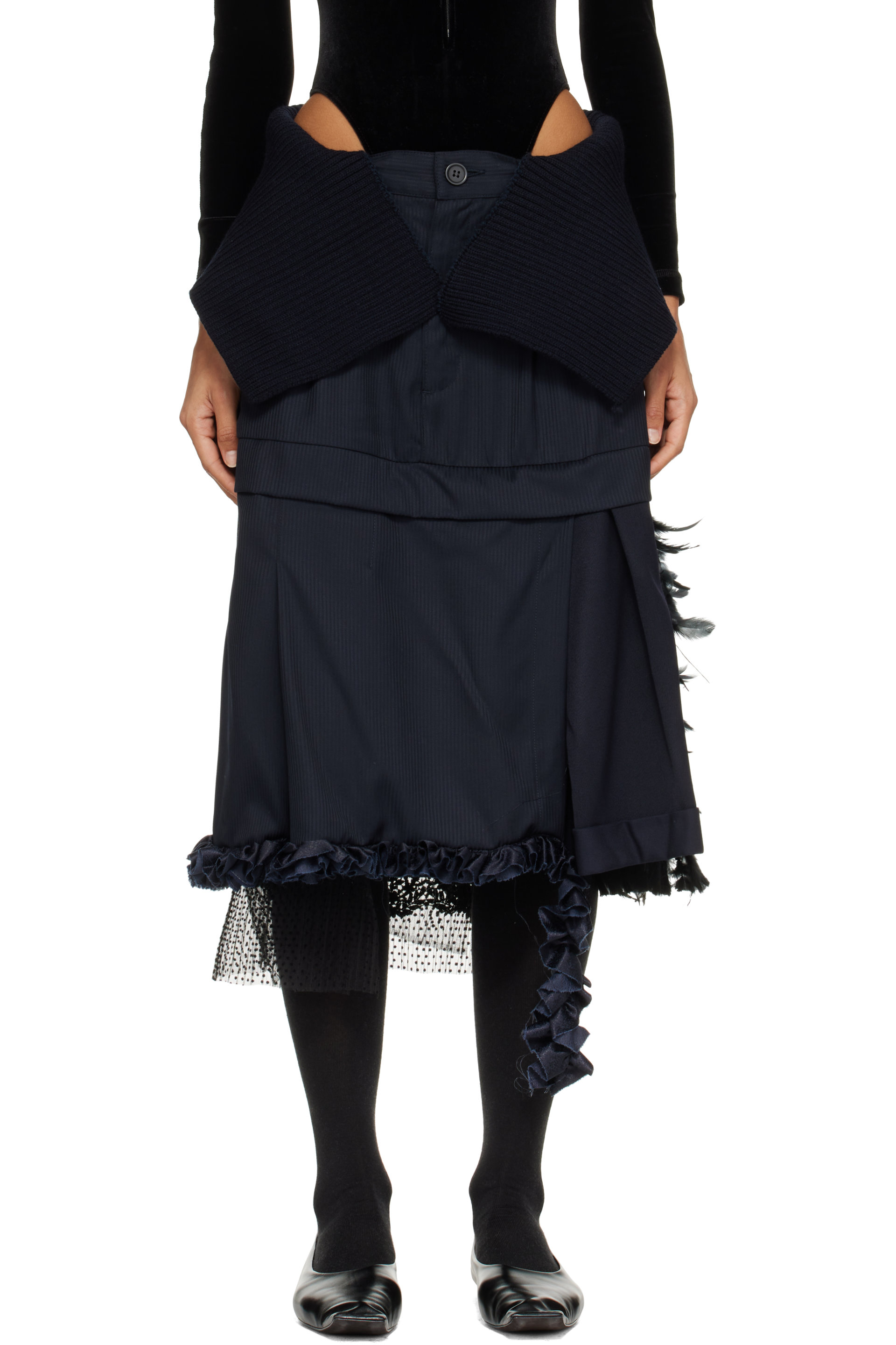 Joone Joonam - Navy Fantasia Midi Skirt