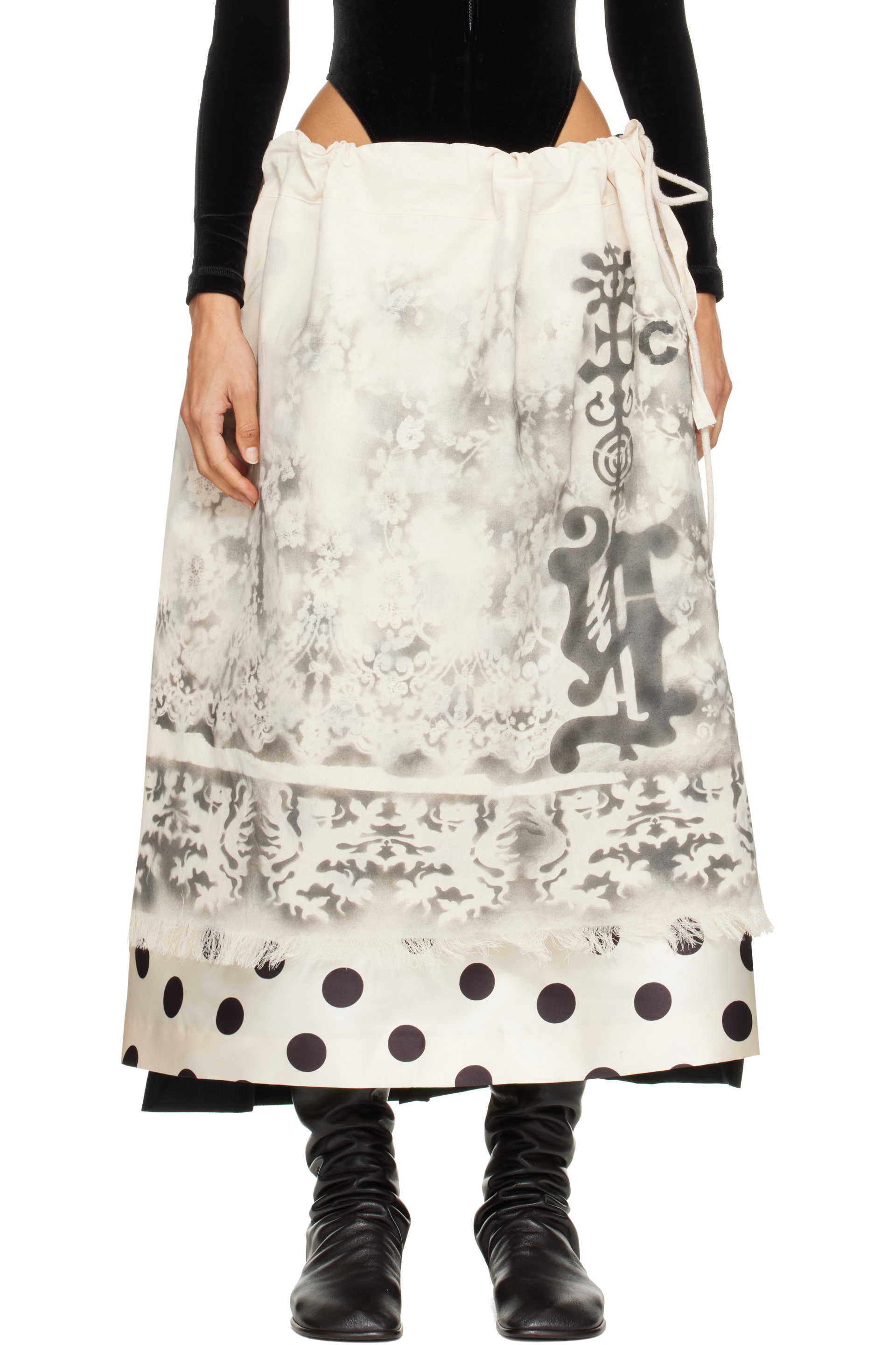Joone Joonam - Off-White & Navy Dharma D'Arc Maxi Skirt