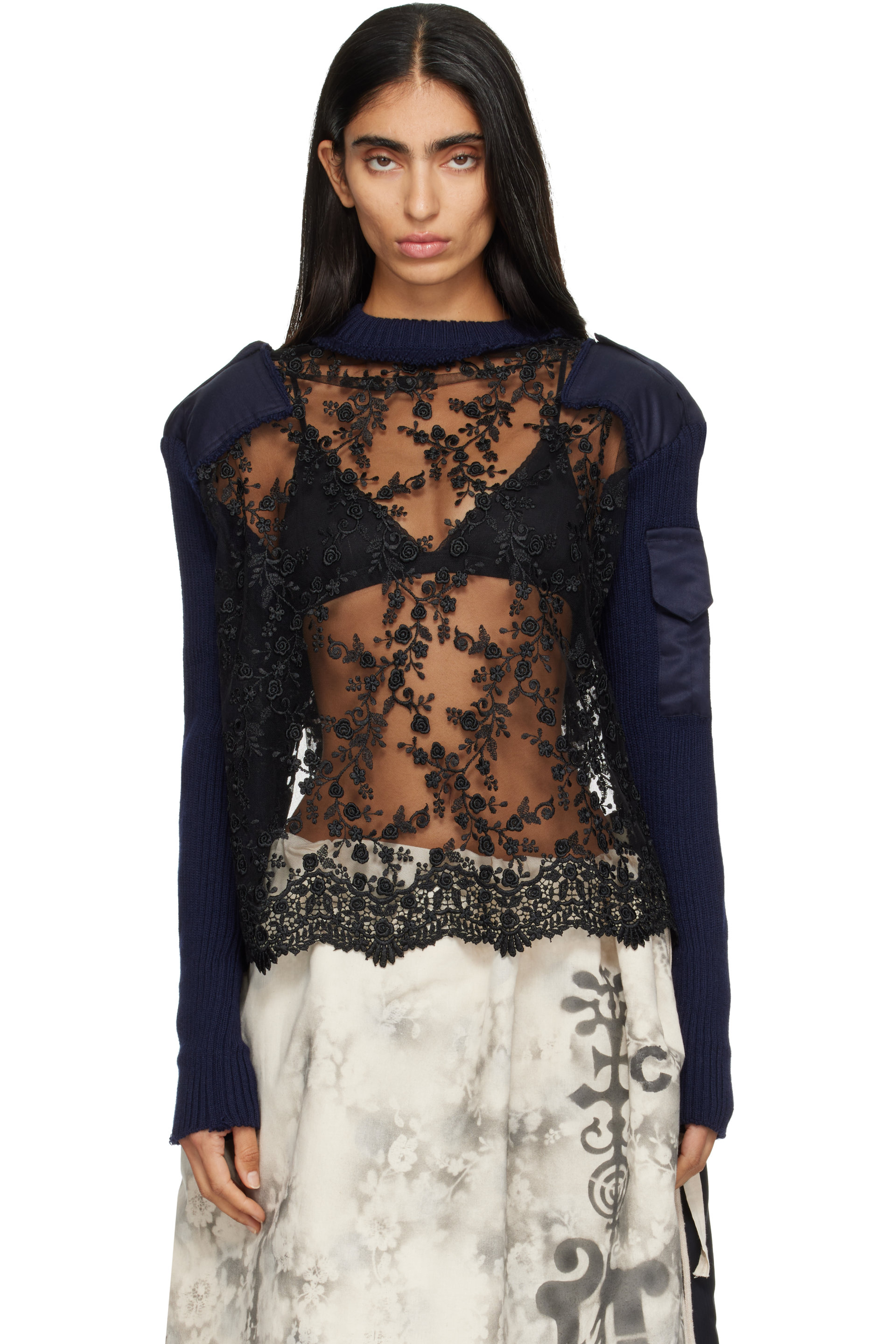 Joone Joonam - Navy & Black Delft Commando Sweater