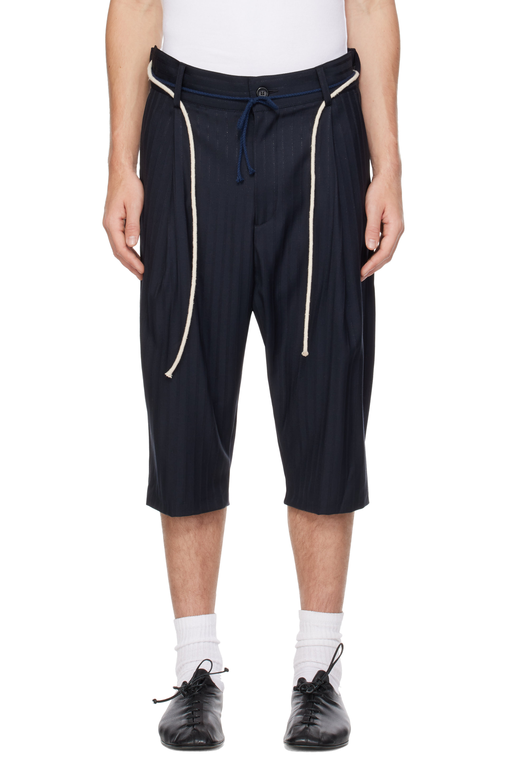 Joone Joonam - Navy Tapered Long Shorts