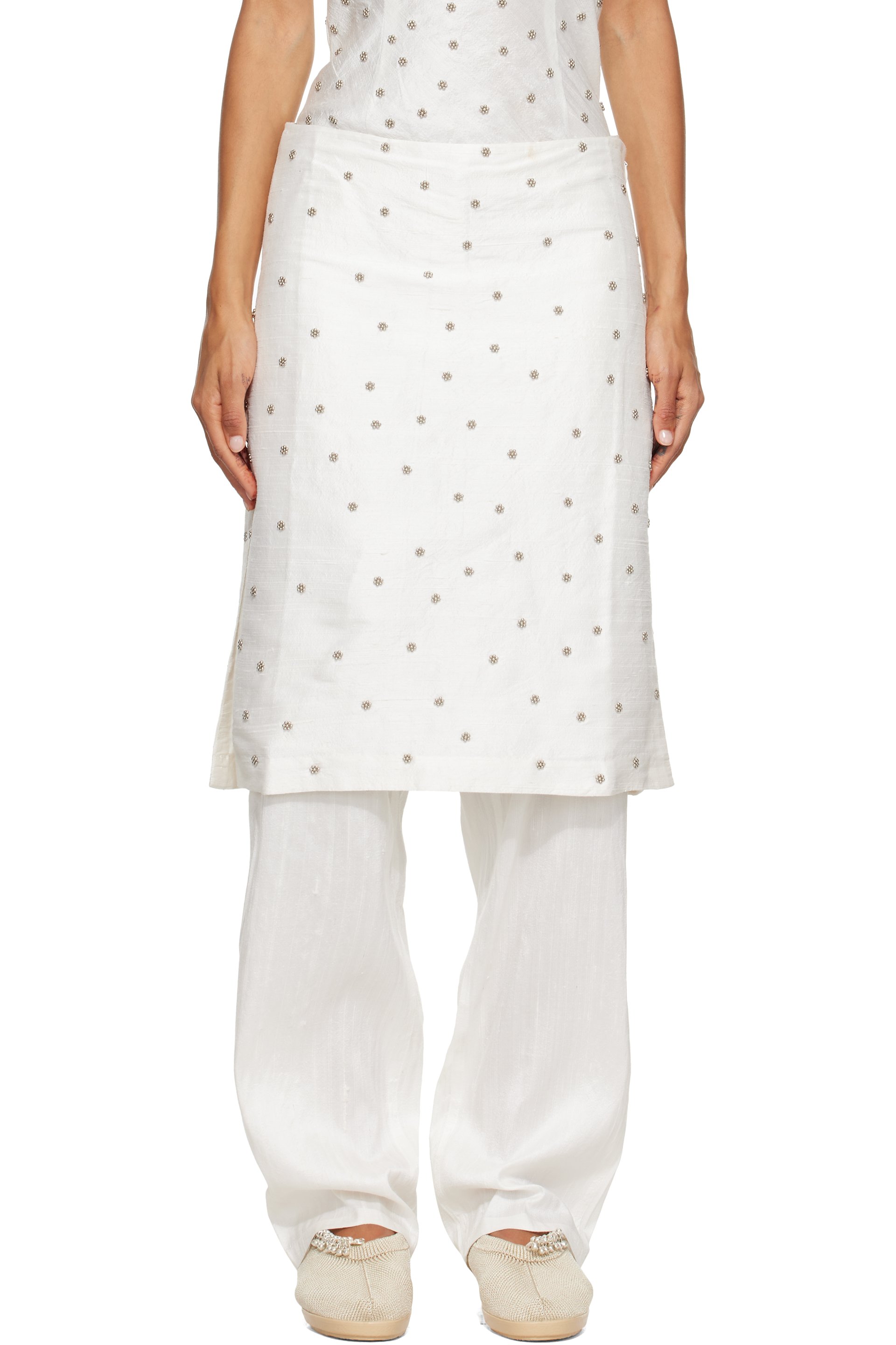 RESCHA - SSENSE Exclusive Agarra Embroidered Midi Skirt