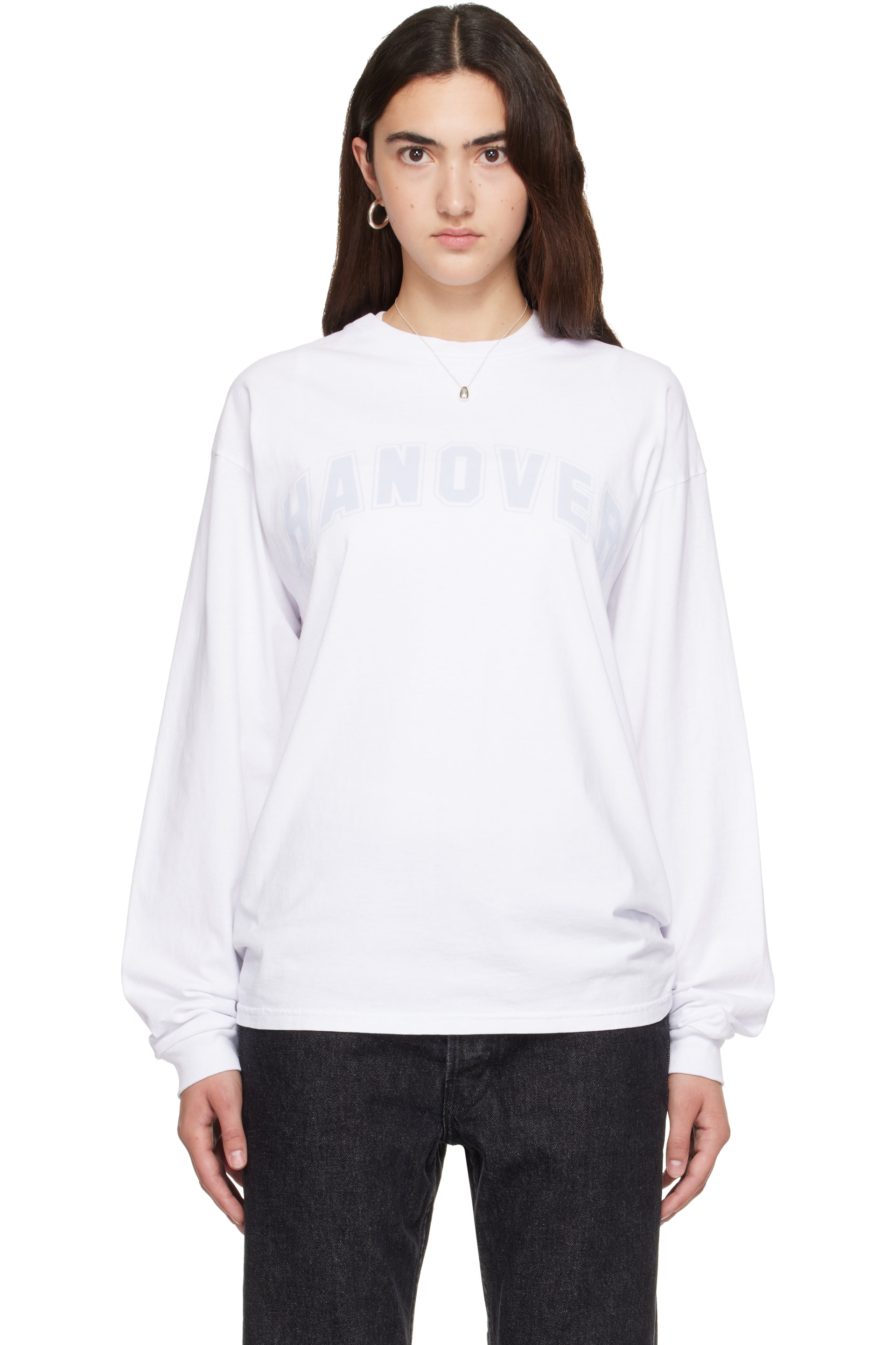 Hanover - White 'Hanover' Long Sleeve T-shirt