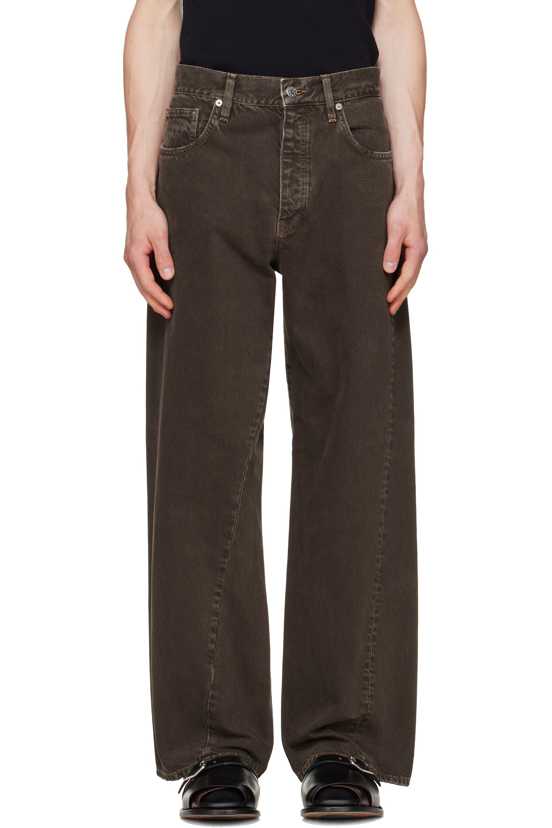 Sunflower - Brown Wide Twist Jeans