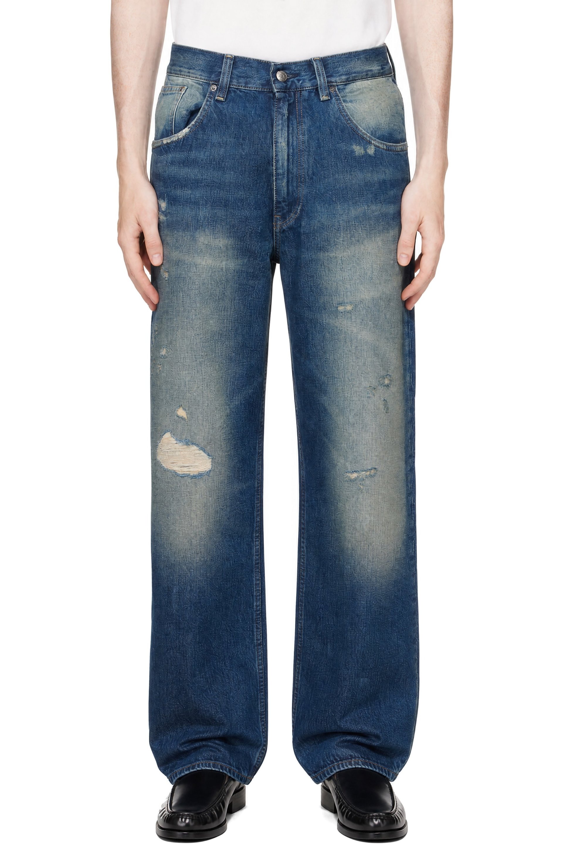 Sunflower - Blue Super Wide Cinch Jeans