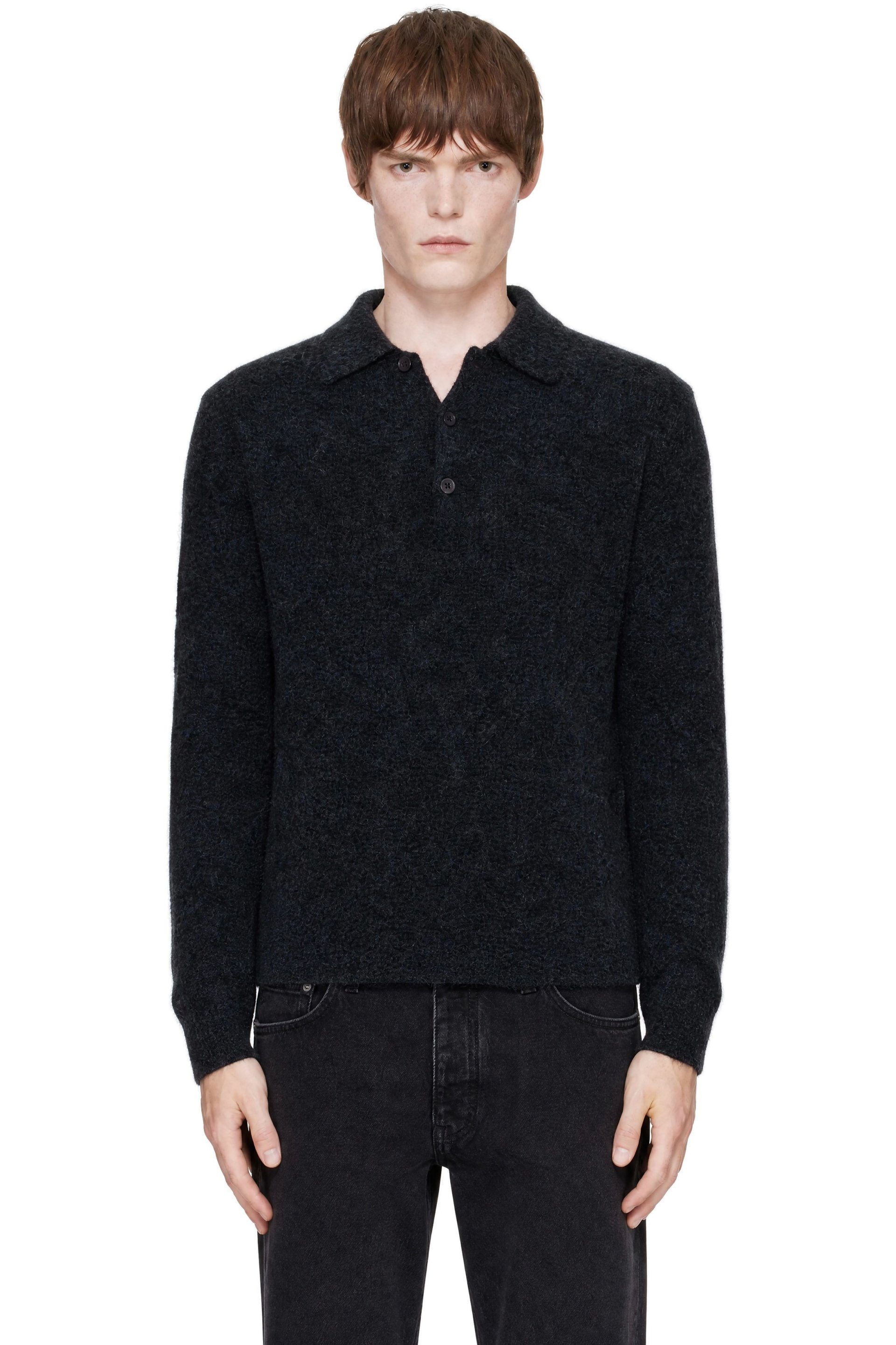 Sunflower - Gray Mohair Polo