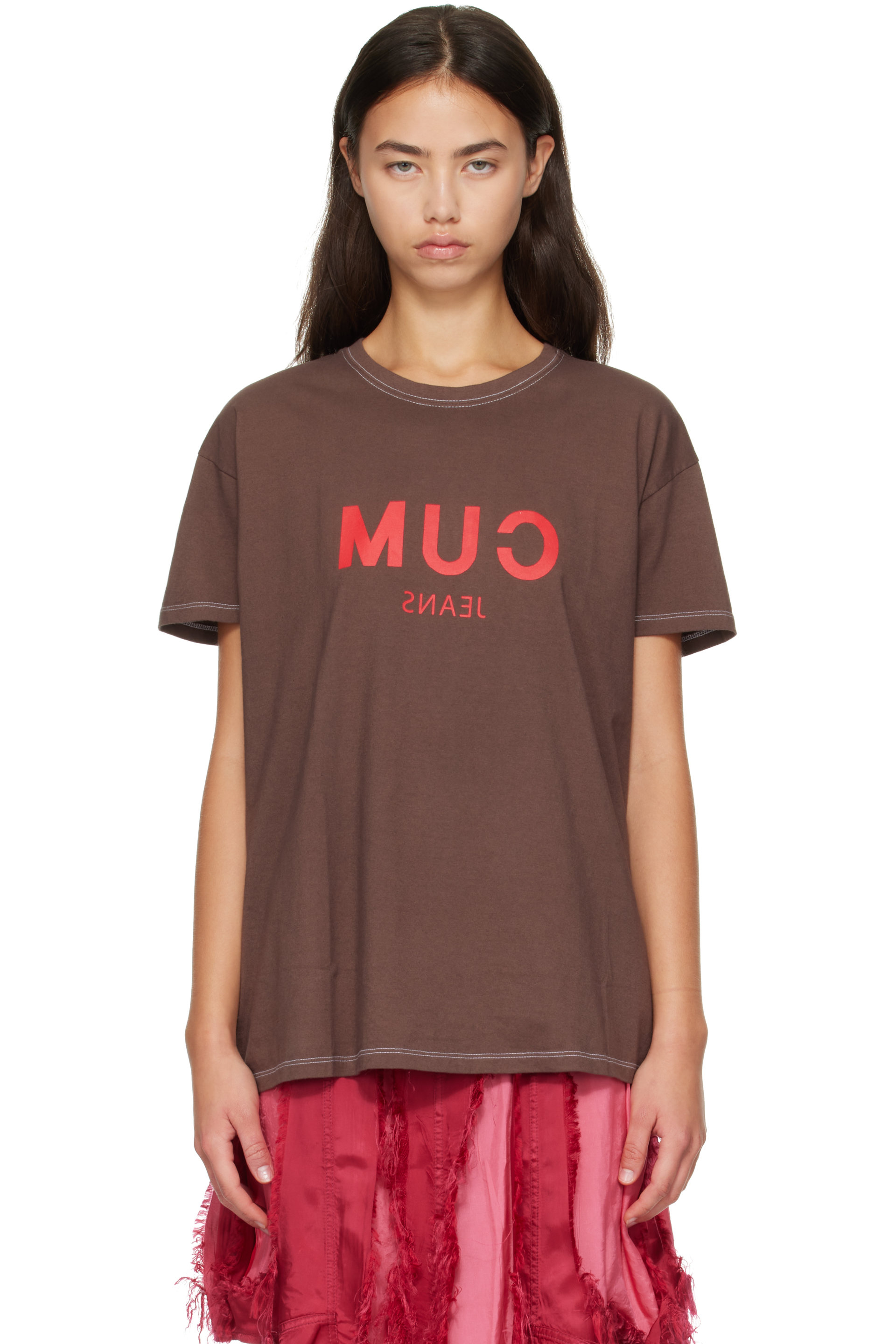 Edward Cuming - Brown Short Sleeve 'Cum' T-shirt
