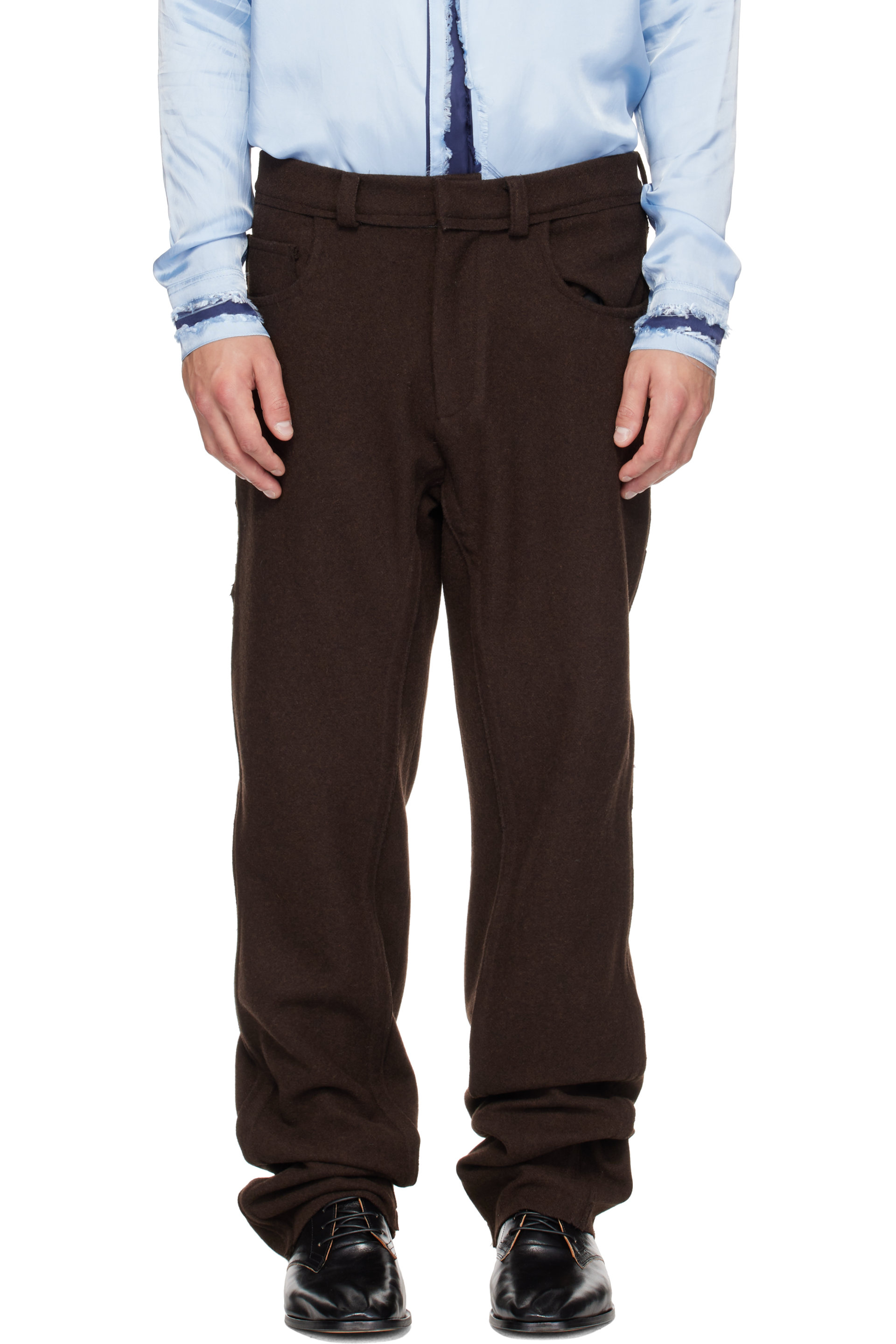 Edward Cuming - Brown Raw Soft Trousers