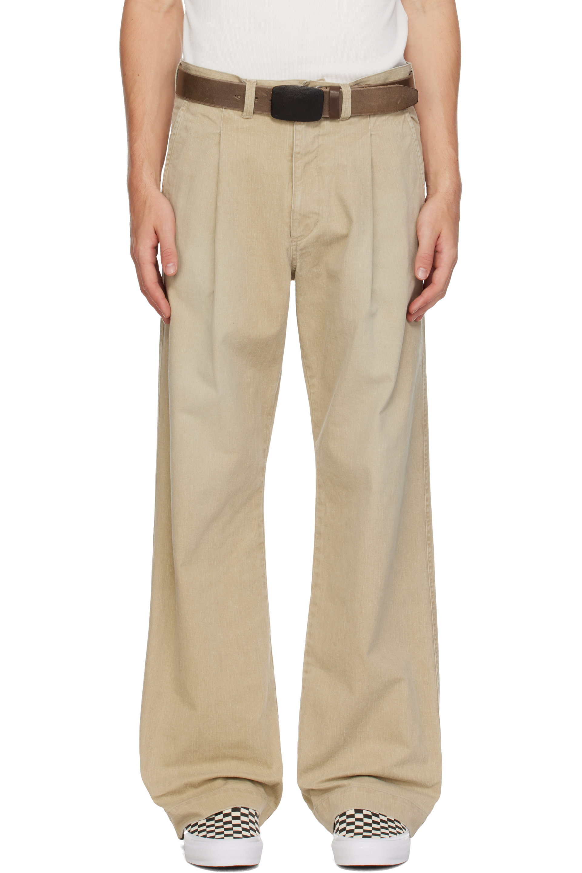 Kamiya - Pantalon chino droit beige