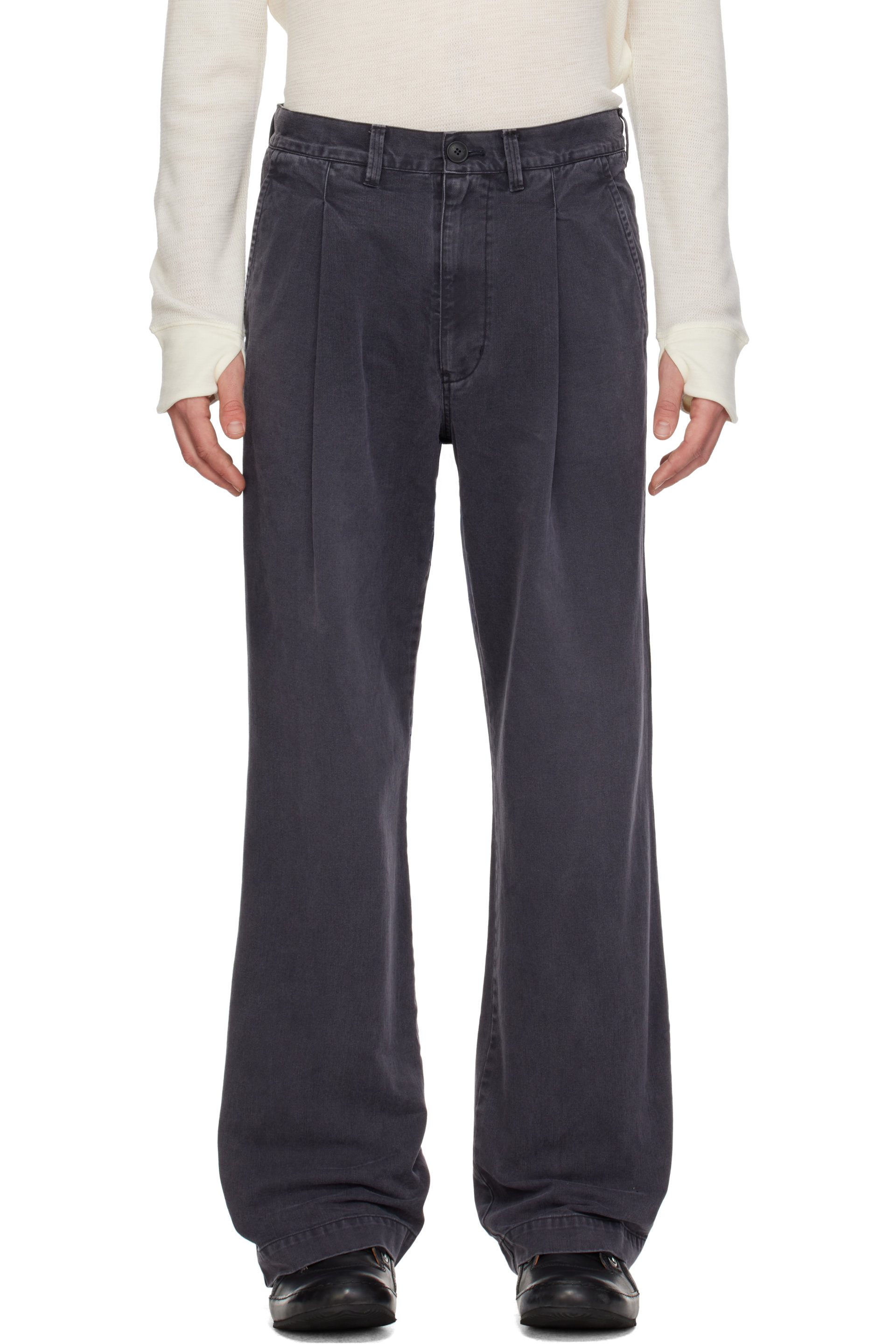 Kamiya - Pantalon chino droit noir