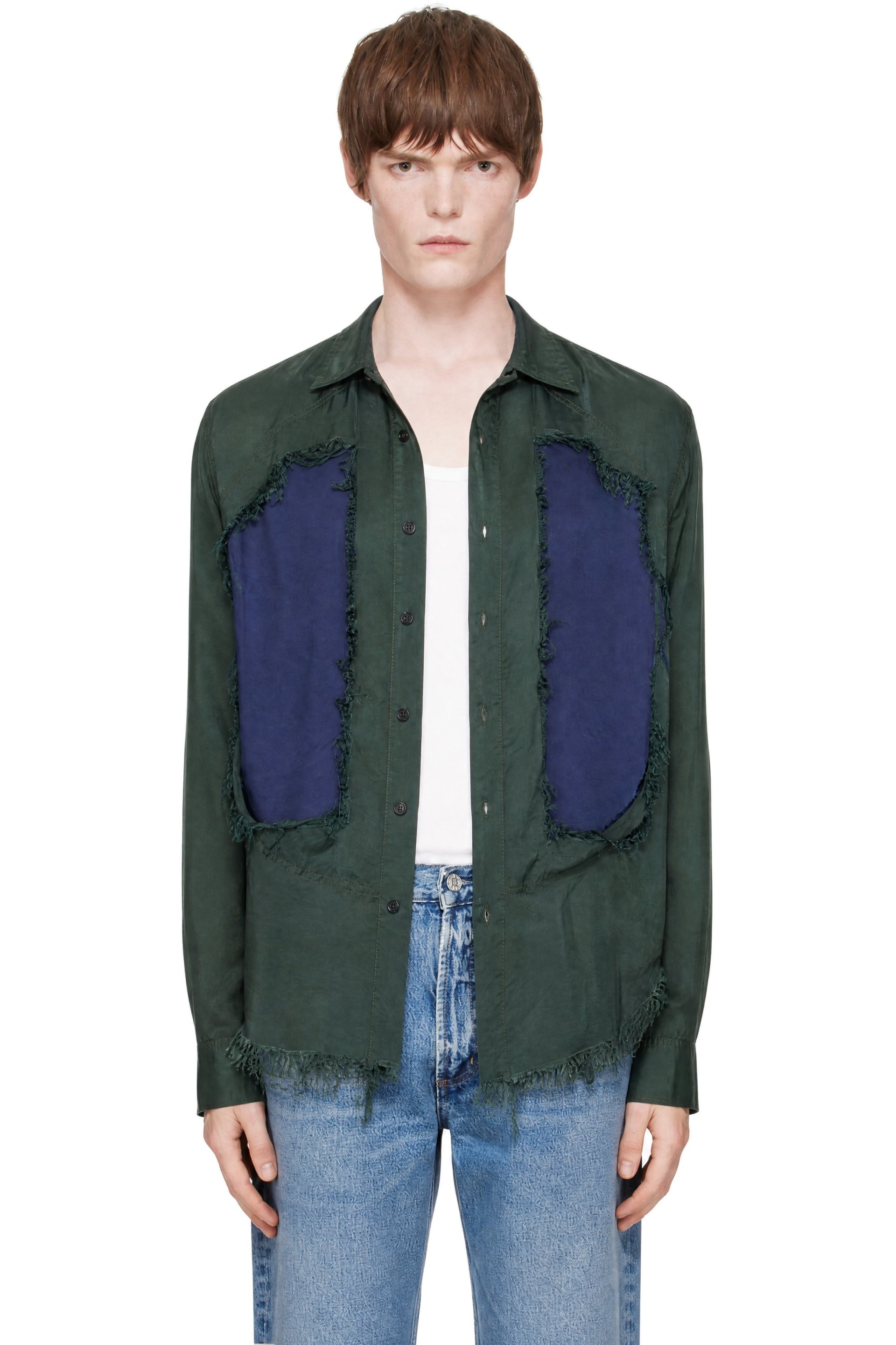 Edward Cuming - Green & Navy Lung Window Shirt