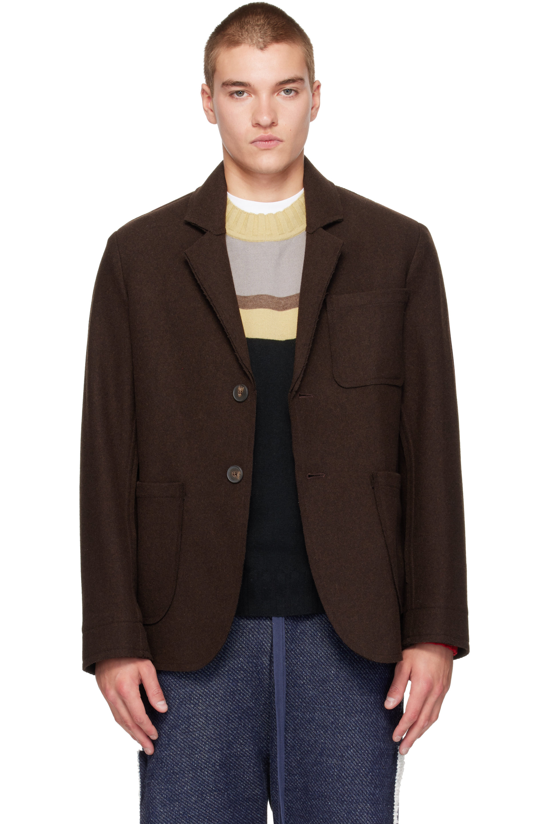 Edward Cuming - Brown Raw Soft Blazer