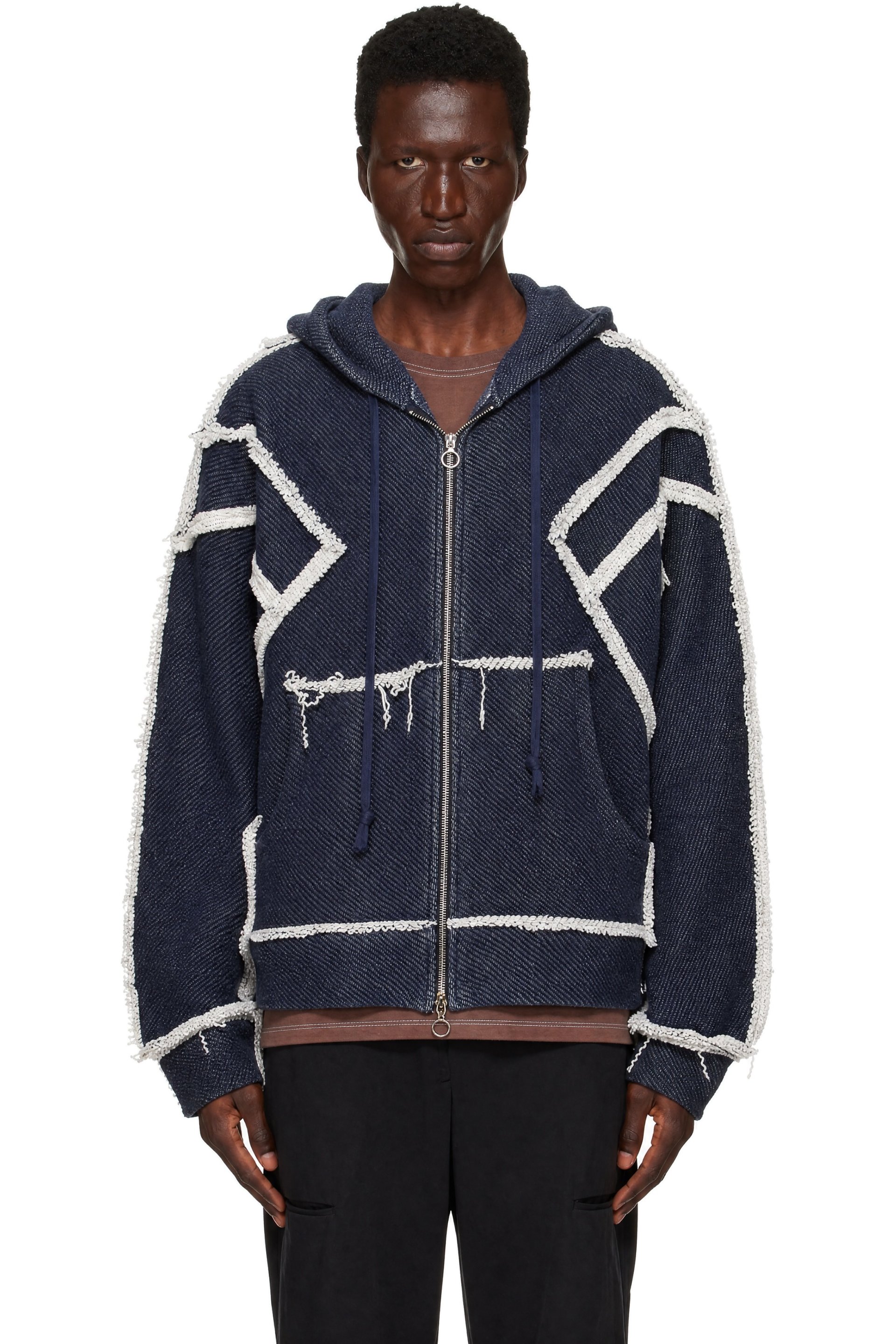 Edward Cuming - Pull à capuche Flex bleu marine